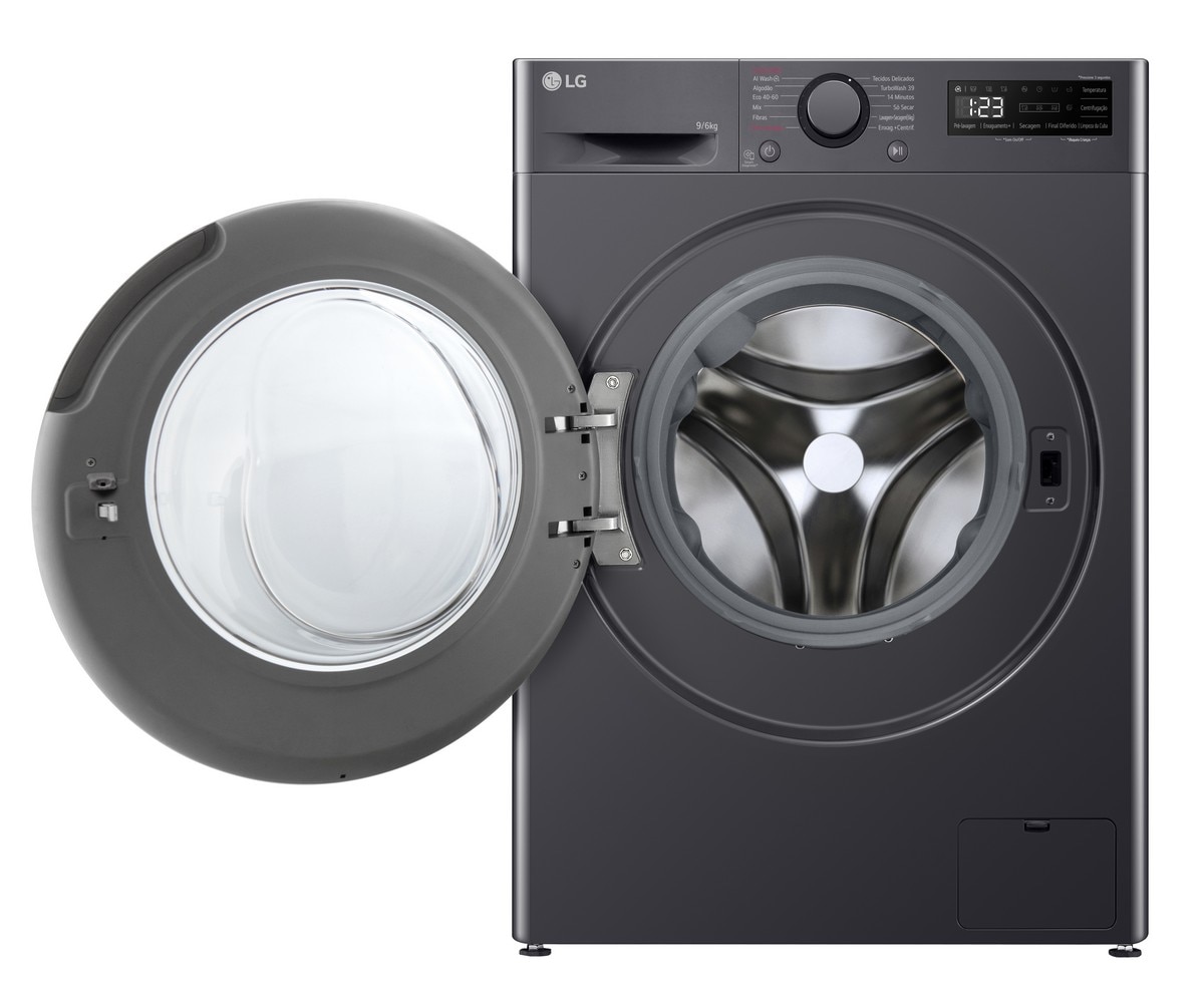 Máquina de Lavar e Secar Roupa LG F4DR509S6M Carga Frontal de 9/6 Kg e de 1400 rpm - Preto Preto-3