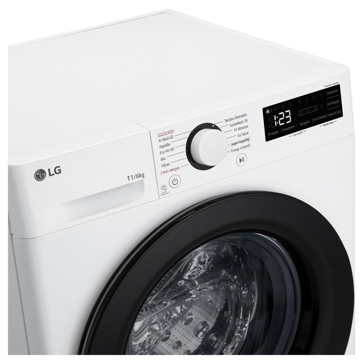 Máquina de Lavar e Secar Roupa LG F4DR5011S6W Carga Frontal de 11/6 Kg e de 1400 rpm - Branco Branco-4