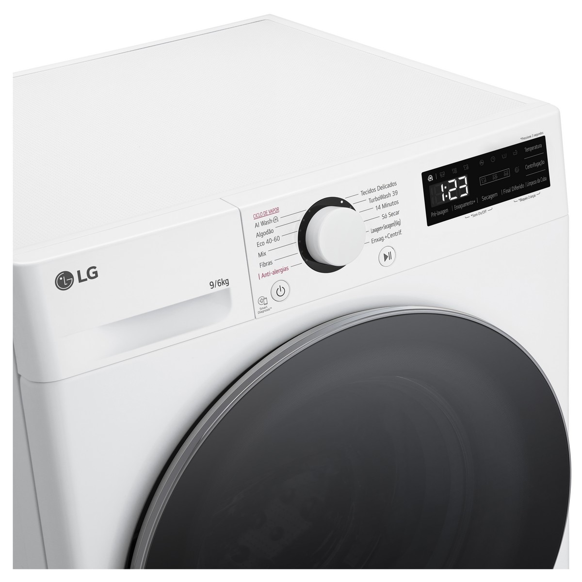 Máquina de Lavar e Secar Roupa LG F4DR509S1W Carga Frontal de 9/6 Kg e de 1400 rpm - Branco Branco-4