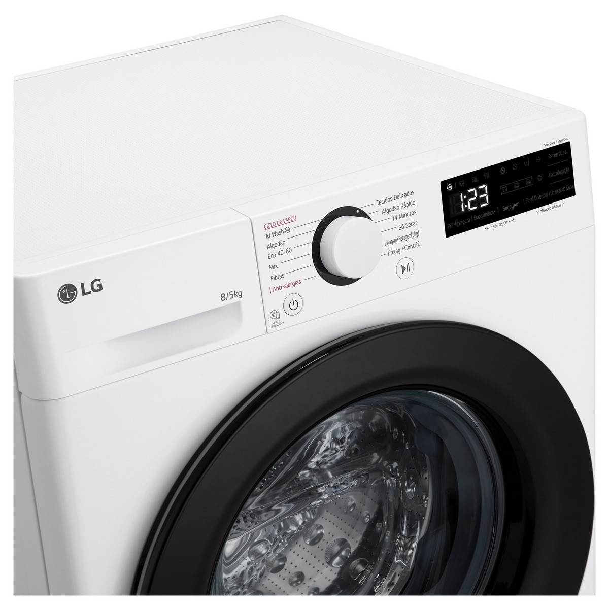 Máquina de Lavar e Secar Roupa LG F2DR5S8S6W Carga Frontal de 8/5 Kg e de 1200 rpm - Branco Branco-4