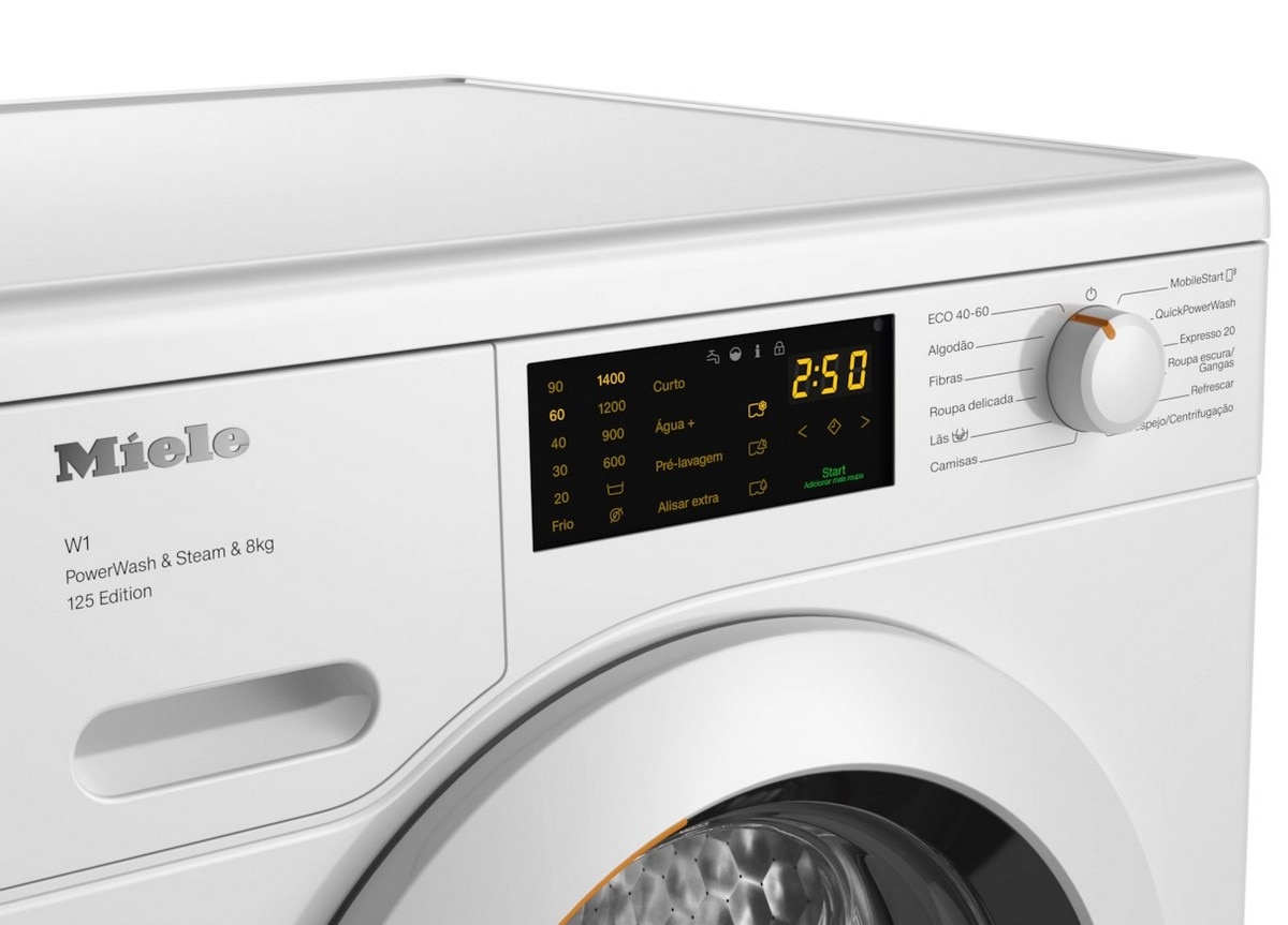 Máquina de Lavar Roupa Miele WCB380 WCS 125 Edition Carga Frontal W1 SteamCare e PowerWash de 8 Kg e 1400 rpm - Branco Branco-3
