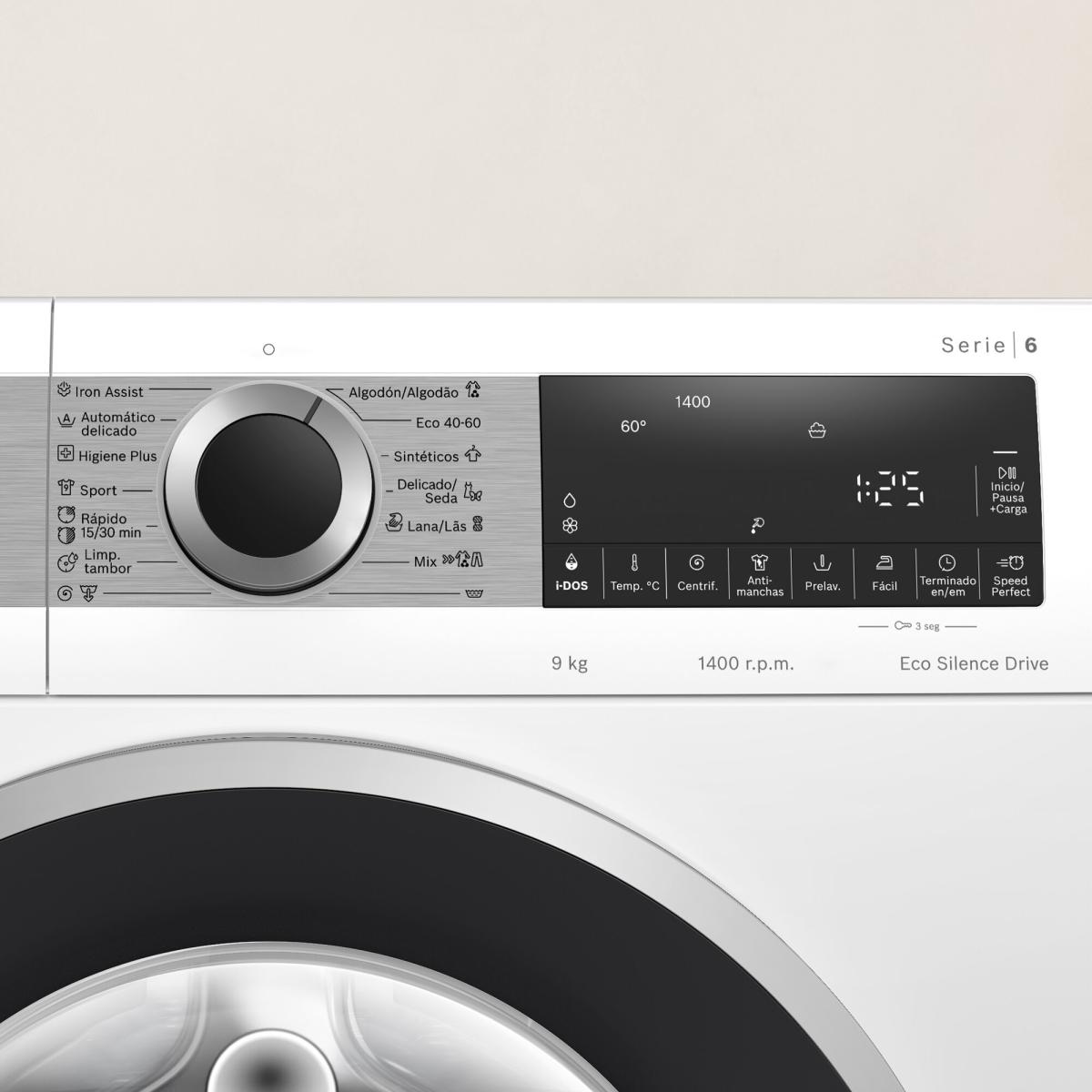 Máquina de Lavar Roupa Bosch Serie 6 WGG244F1ES i-DOS Carga Frontal de 9 Kg e 1400 rpm - Branco Branco-5