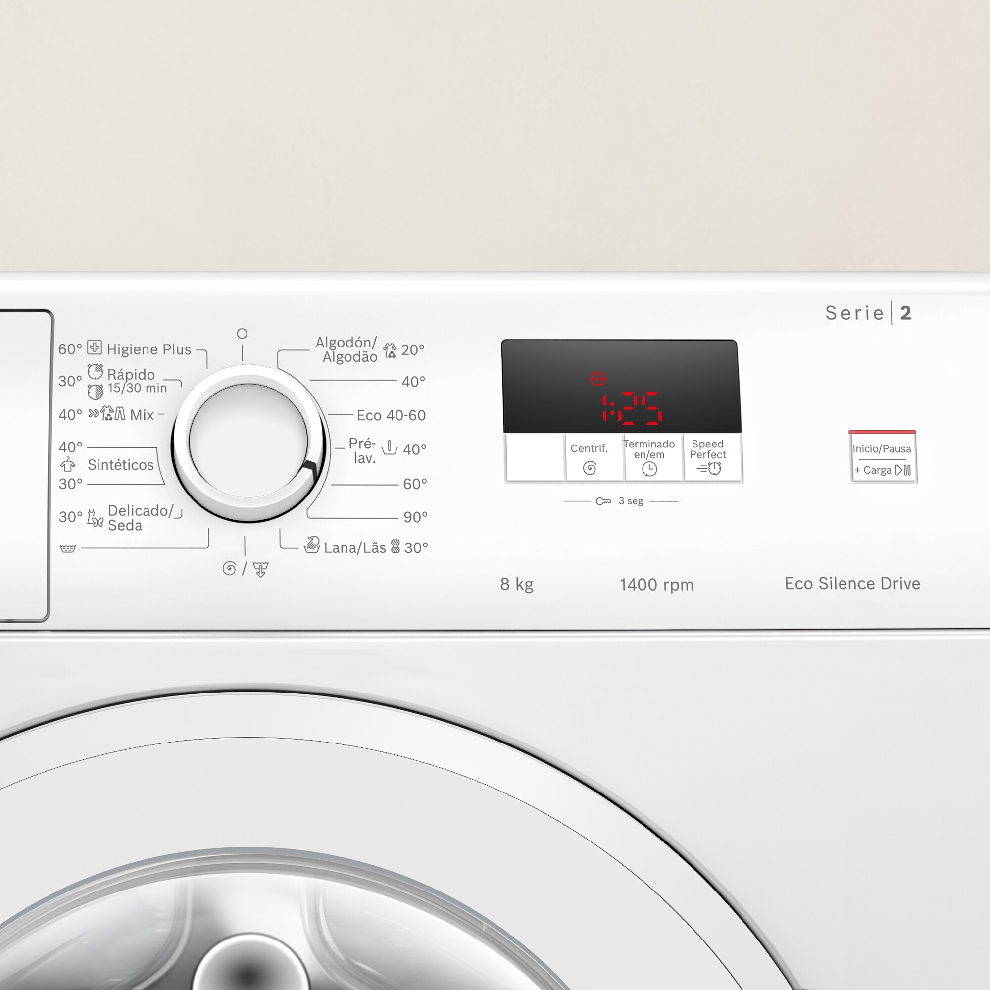 Máquina de Lavar Roupa Bosch Serie 2 WGE03400EP Carga Frontal de 8 kg e 1400 rpm - Branco Branco-5