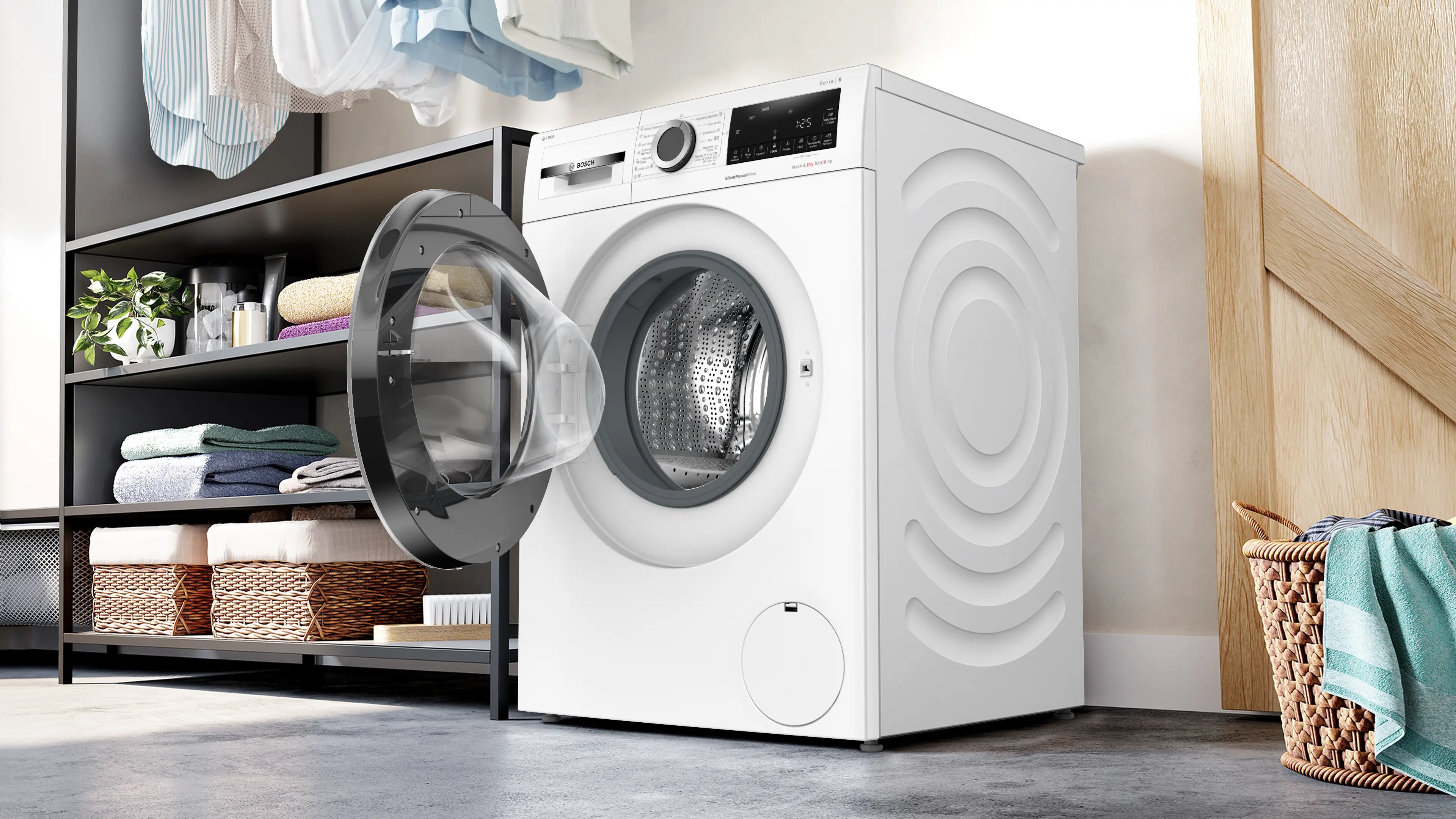 Máquina de Lavar e Secar Roupa Bosch Serie 6 WNG244A0ES i-DOS Carga Frontal de 10,5/6 kg e 1400 rpm - Branco Branco-5