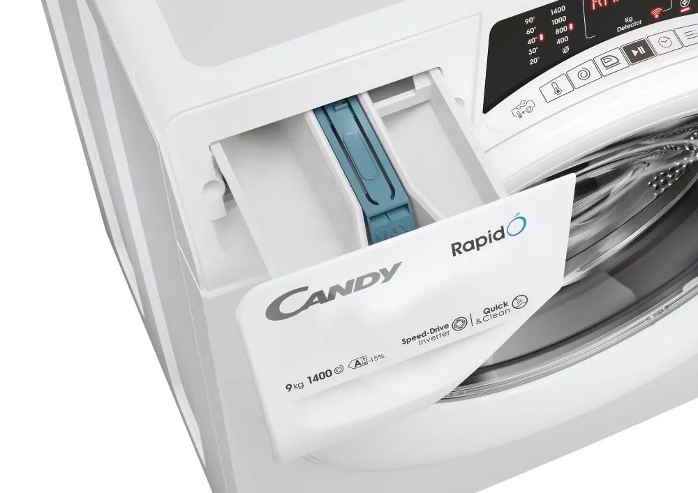 Máquina de Lavar Roupa Candy RO496DWM7/1-S RapidÓ Carga Frontal de 9 Kg e 1400 rpm - Branco Branco-6