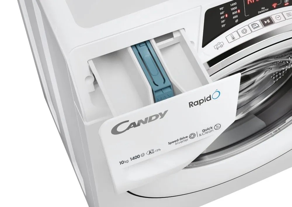 Máquina de Lavar Roupa Candy RO4106DWMC7/1-S RapidÓ Carga Frontal de 10 Kg e 1400 rpm - Branco Branco-7