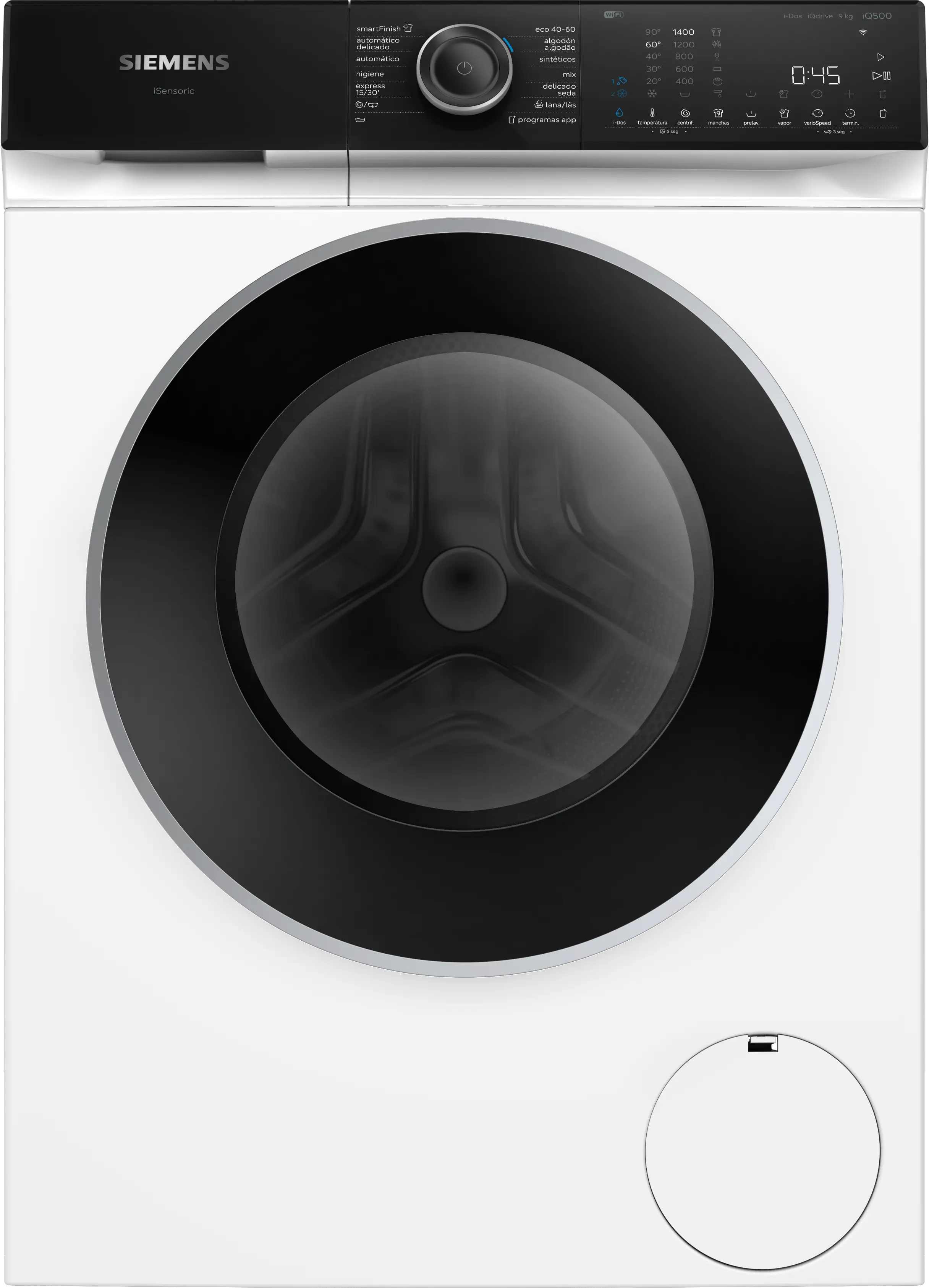 Máquina de Lavar Roupa Siemens iQ500 WG44H2A0ES Carga Frontal, Home Connect, i-Dos de 9 Kg e de 1400 rpm - Branco Branco-1