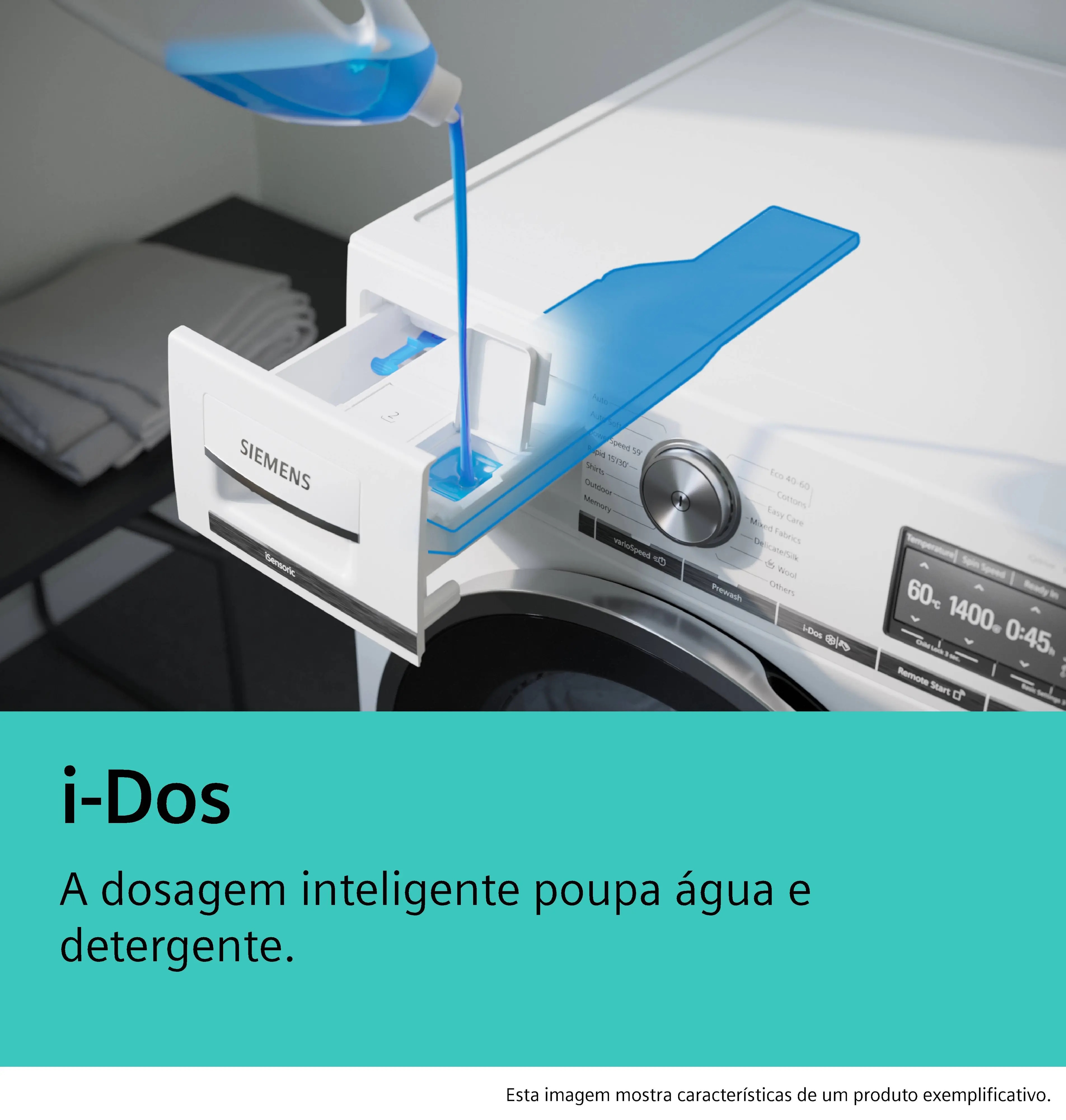 Máquina de Lavar Roupa Siemens iQ500 WG44H2A0ES Carga Frontal, Home Connect, i-Dos de 9 Kg e de 1400 rpm - Branco Branco-2