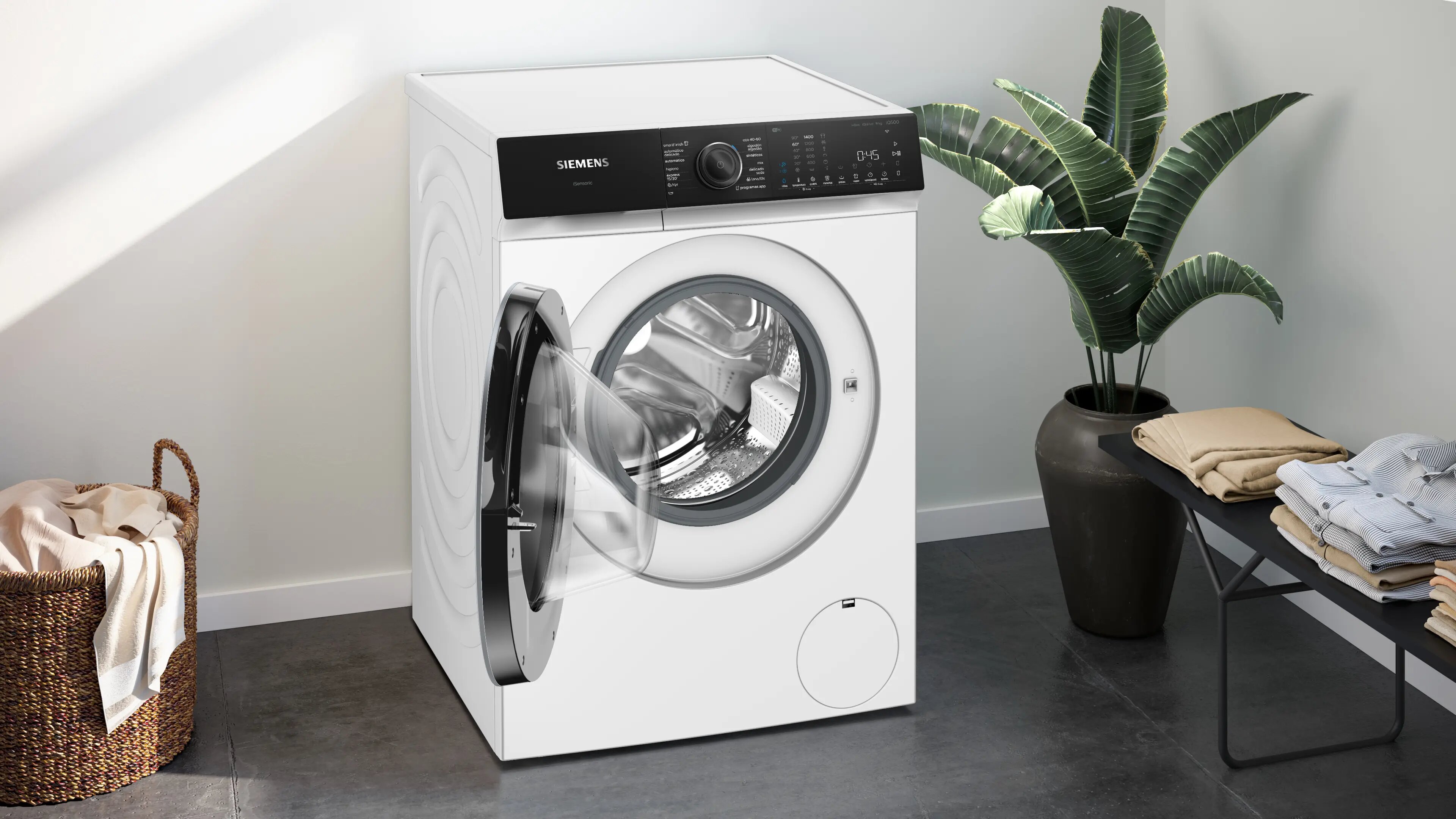 Máquina de Lavar Roupa Siemens iQ500 WG44H2A0ES Carga Frontal, Home Connect, i-Dos de 9 Kg e de 1400 rpm - Branco Branco-6
