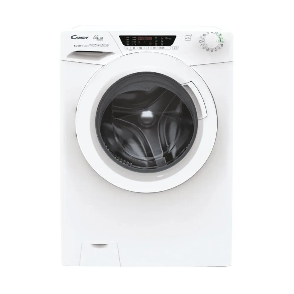 Imagem 0 de Máquina de Lavar Roupa Candy HE 1284TWM6/1-S Carga Frontal, Ultra Higiene, de 8 Kg e de 1200 rpm - Branco