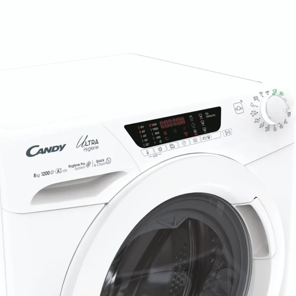 Máquina de Lavar Roupa Candy HE 1284TWM6/1-S Carga Frontal, Ultra Higiene, de 8 Kg e de 1200 rpm - Branco Branco-3