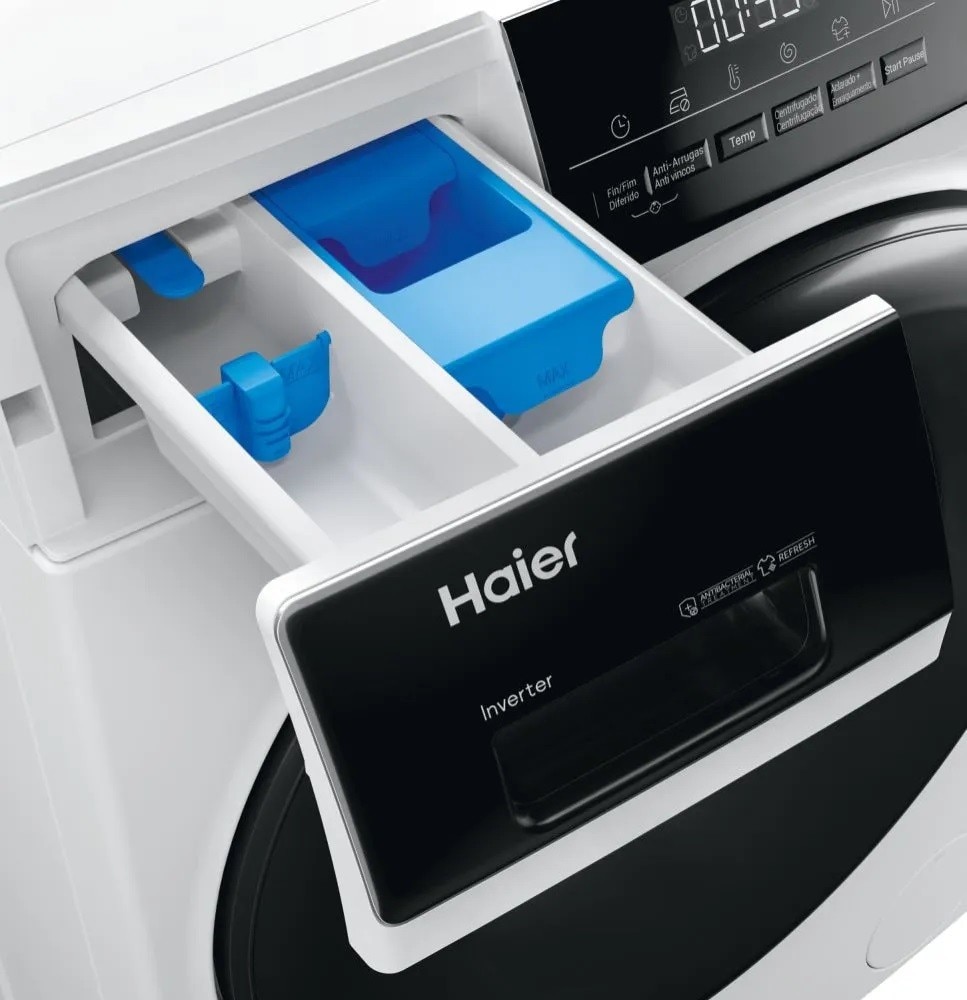 Máquina de Lavar e Secar Roupa Haier HWD100BP14939-I Motor Inverter, de 10/6 Kg e de 1400 rpm - Branco Branco-6