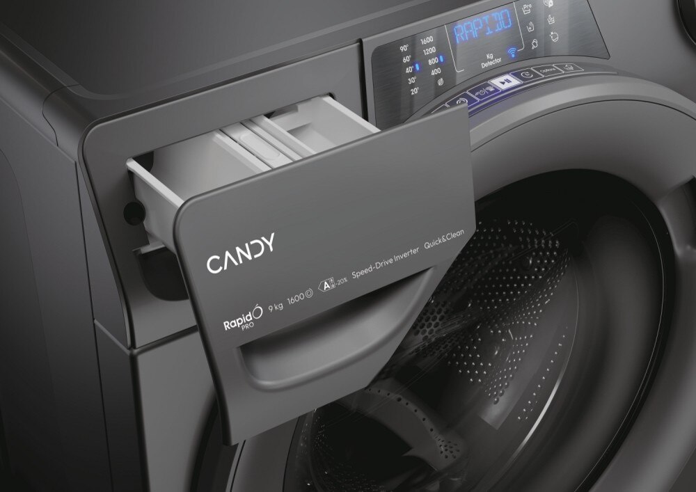 Máquina de Lavar Roupa Candy RP696BWMRR8/1-S Rapidó Pro, Wifi+Buetooth, Carga Frontal de 9 Kg e de 1600 rpm - Antracite Antracite-7