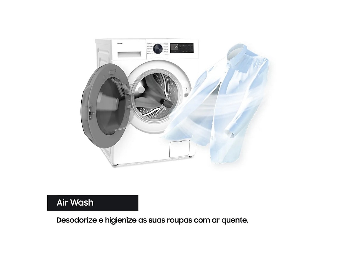 Máquina de Lavar e Secar Roupa Samsung WD11DG5B15BEEP Carga frontal, AI Eco Bubble e de 11/6kg - Branco Branco-7
