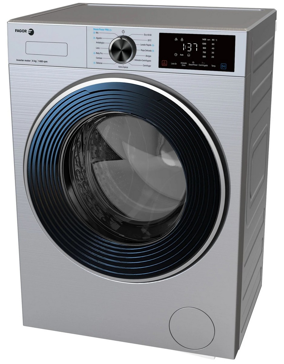 Máquina de Lavar Roupa Fagor 5FE-8714X de 8 Kg e 1400 rpm - Inox Aço Inoxidável Anti-Impressões Digitais-3