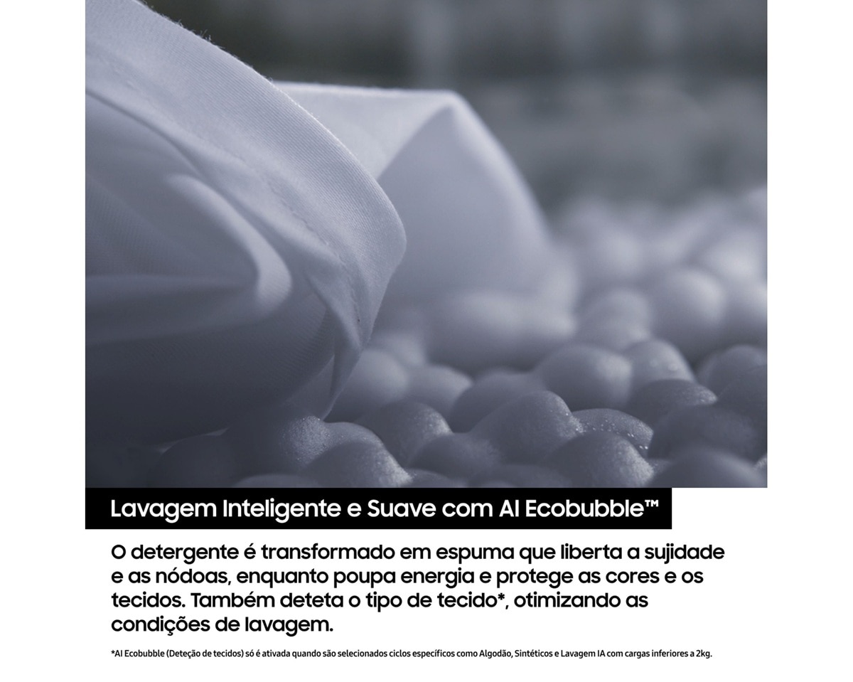 Máquina de Lavar Roupa Samsung WW90DG6G94LKU3 AI EcoBubble de 9 kg e 1400 rpm - Branco Branco-5
