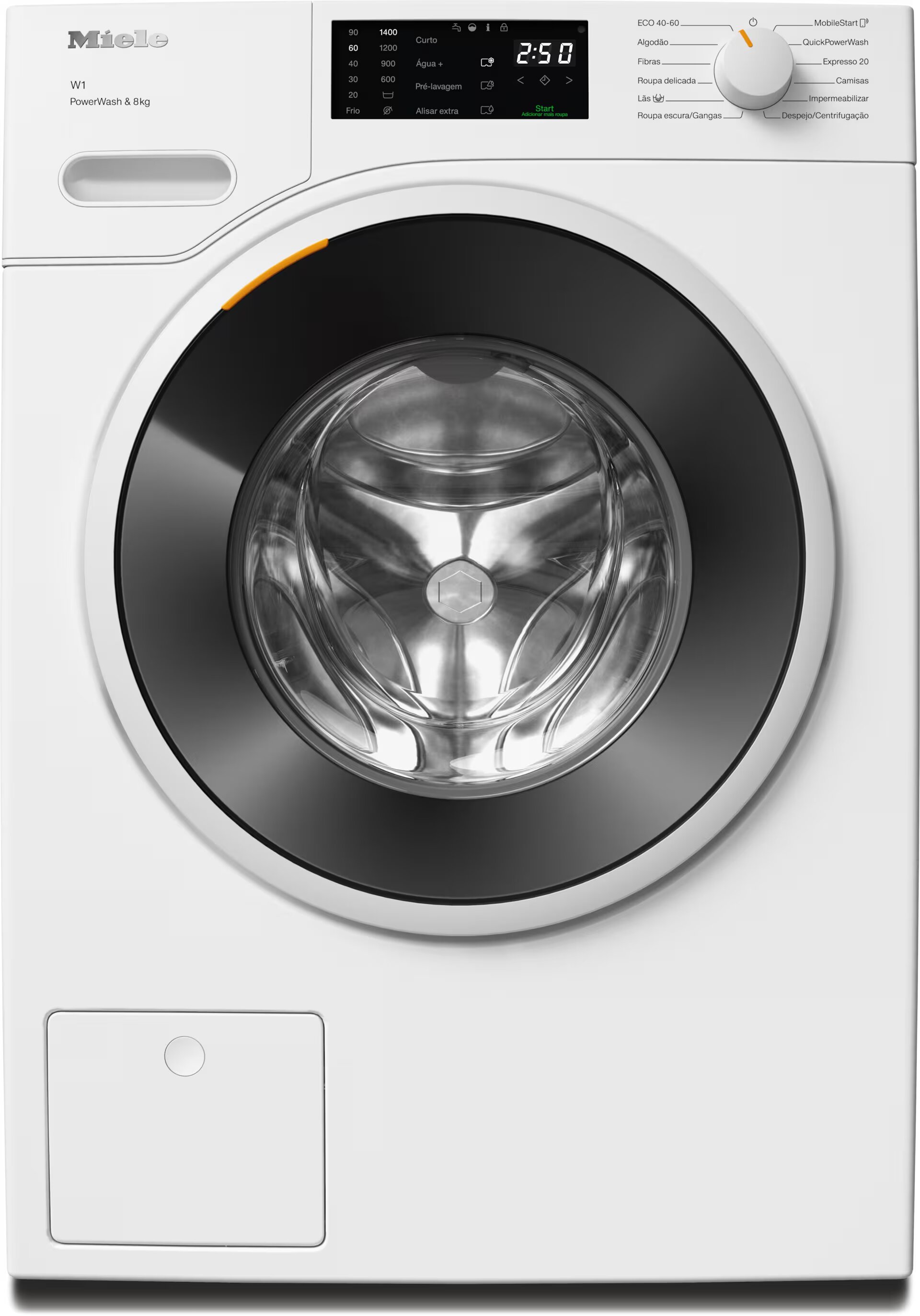 Imagem 0 de Máquina de Lavar Roupa Miele WWB 360 QuickPowerWash, CapDosing, Carga Frontal de 8 Kg e 1400 rpm - Branco