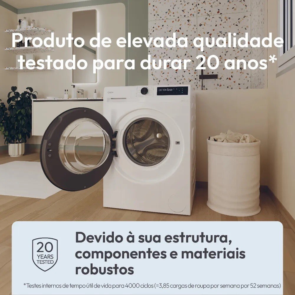Máquina de Lavar Roupa Candy ProWash 500 BR 411BL9-S Carga Frontal, de 11 Kg e 1400 rpm - Branco Branco-4