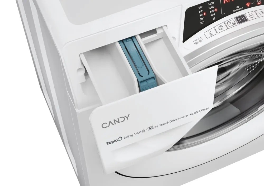 Máquina de Lavar e Secar Roupa Candy RapidÓ ROW 4856DWMS7-S Carga Frontal, de 8/5 Kg e de 1400 rpm - branco Branco-5