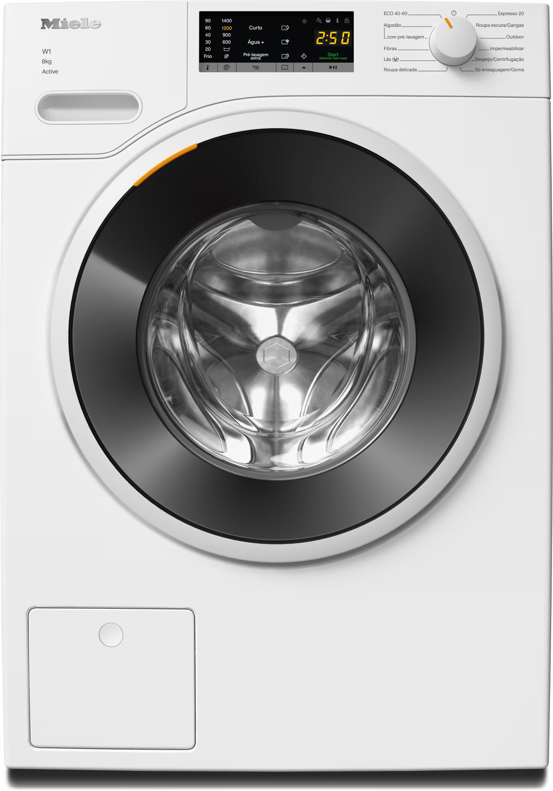 Imagem 0 de Máquina de Lavar Roupa Miele WWA120 WCS Carga Frontal, CapDosing, AddLoad, de 8 kg e 1400 rpm - Branco