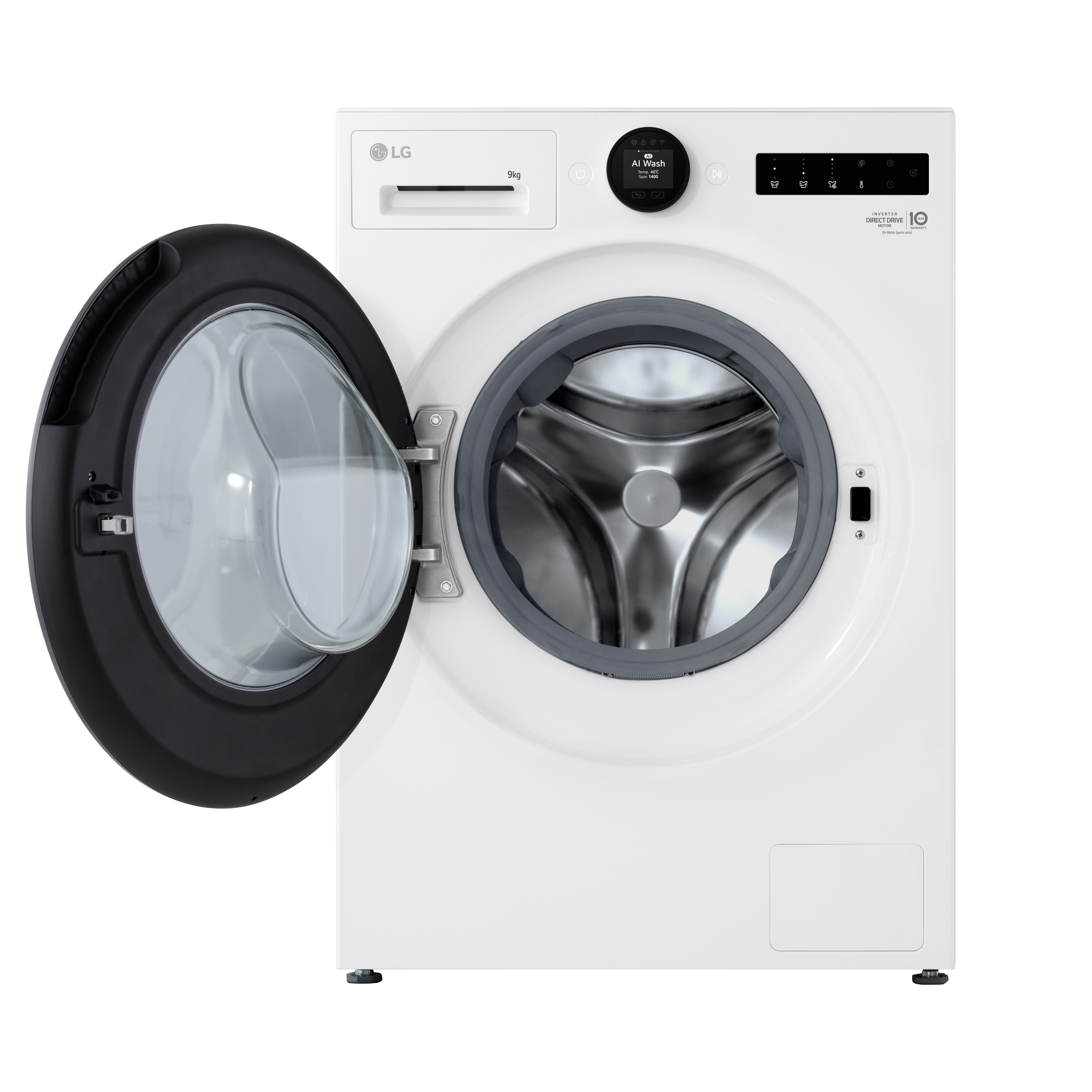 Máquina de Lavar Roupa LG F4X9009TWCE Série 900, AI Direct Drive, TurboWash 360º de 9 kg e 1400 rpm - Branco Branco-3