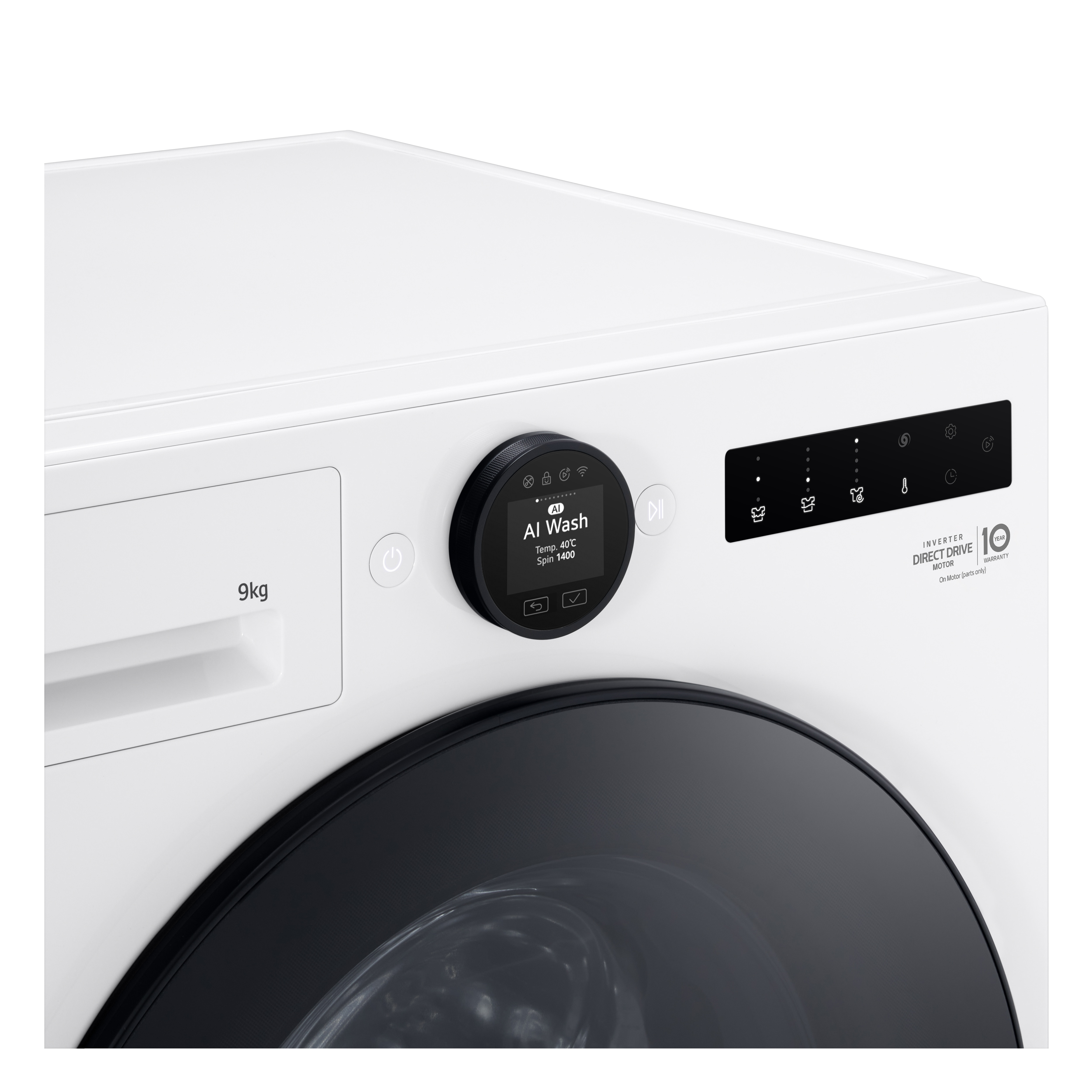 Máquina de Lavar Roupa LG F4X9009TWCE Série 900, AI Direct Drive, TurboWash 360º de 9 kg e 1400 rpm - Branco Branco-5