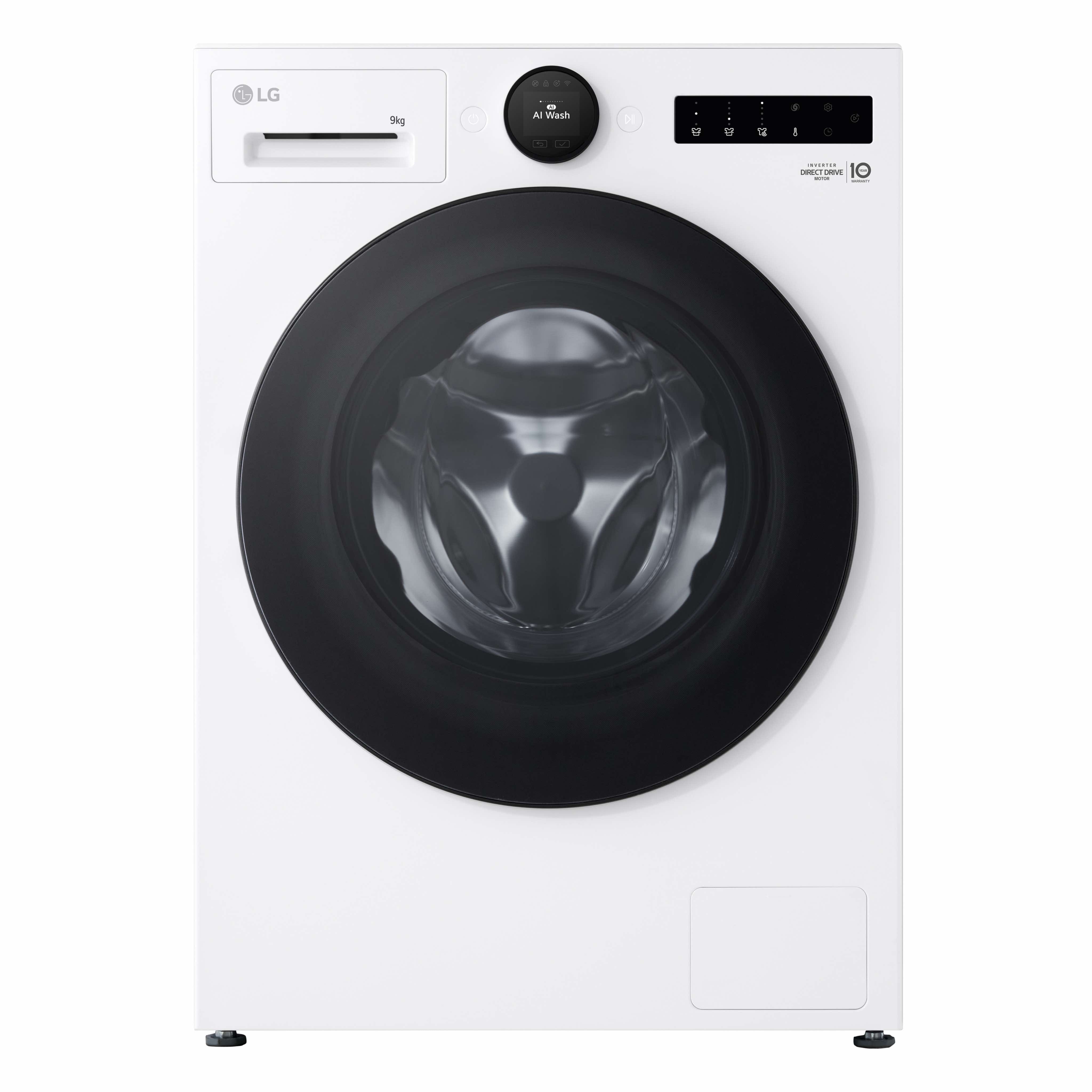 Imagem 0 de Máquina de Lavar Roupa LG F4X7009TWB Carga Frontal, AI DD, Steam, TurboWash 360, de 9 Kg e 1400 rpm - Essence White