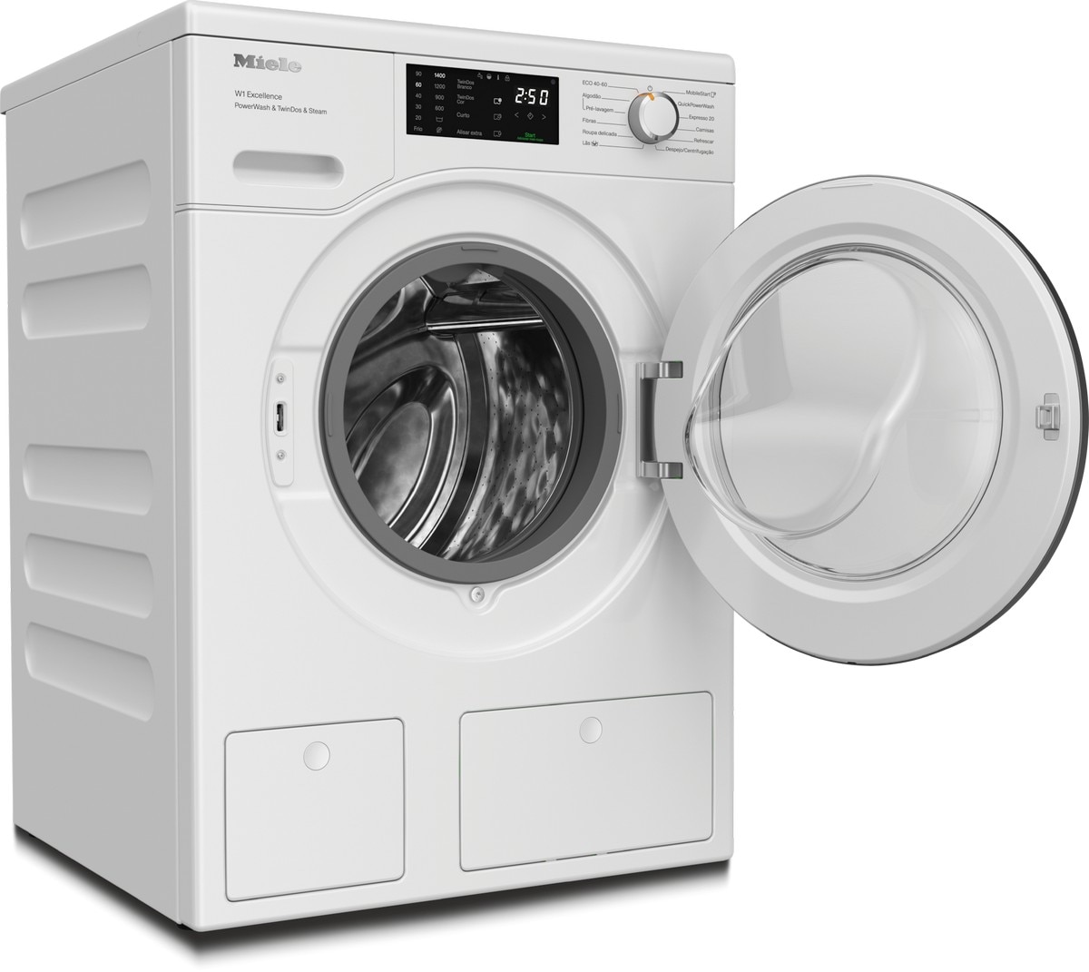 Máquina de Lavar Roupa Miele WEG885 WCS PWash&TDos&Steam Carga Frontal W1, de 9 Kg e 1440 rpm - Branco Branco-2