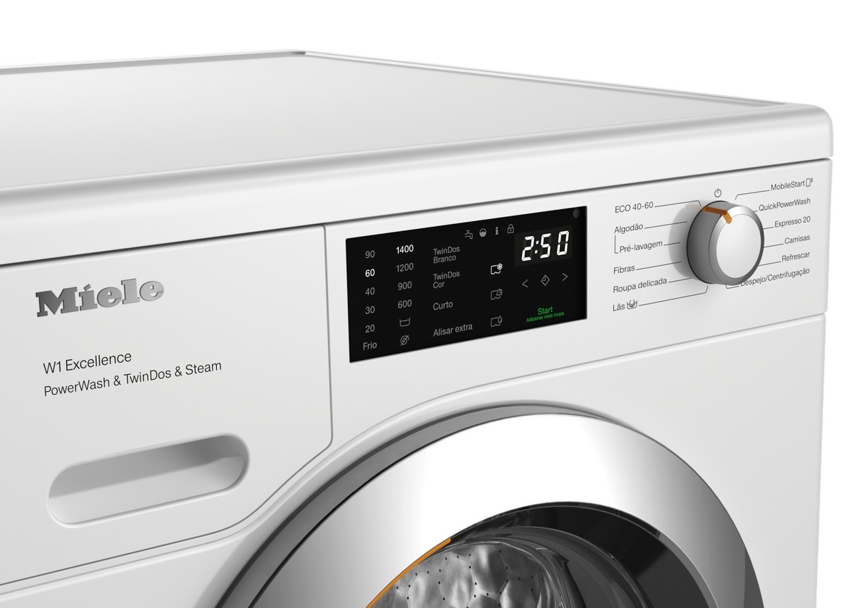 Máquina de Lavar Roupa Miele WEG885 WCS PWash&TDos&Steam Carga Frontal W1, de 9 Kg e 1440 rpm - Branco Branco-3
