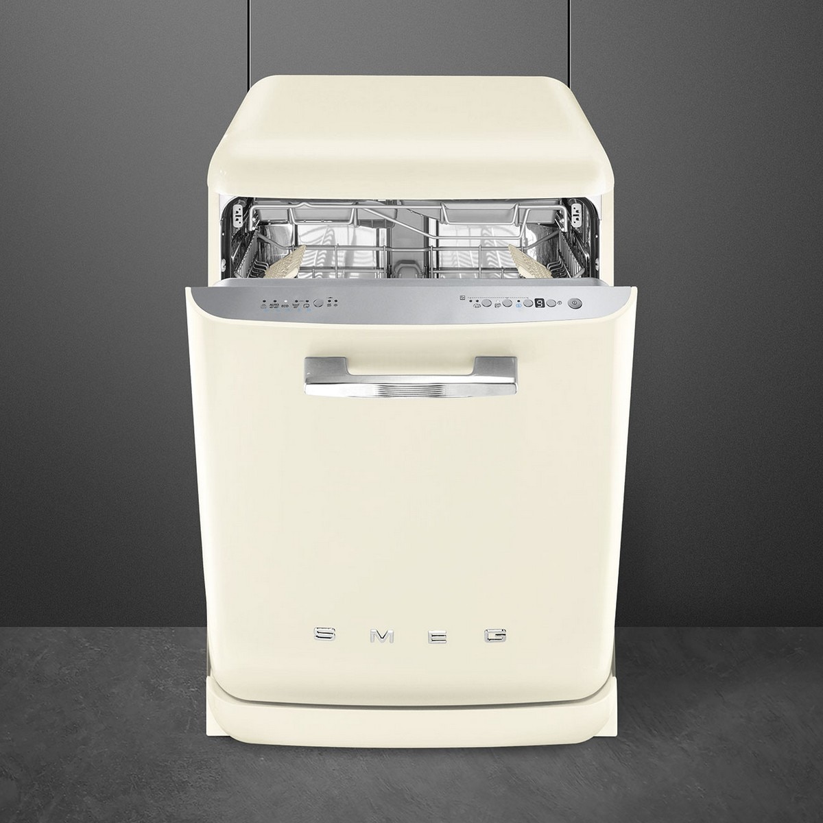 Máquina de Lavar Loiça Smeg Anni 50 LVFABCR3 Sistema de Lavagem Planetário, de 13 Talheres e de 60 cm - Creme Polido Creme-2