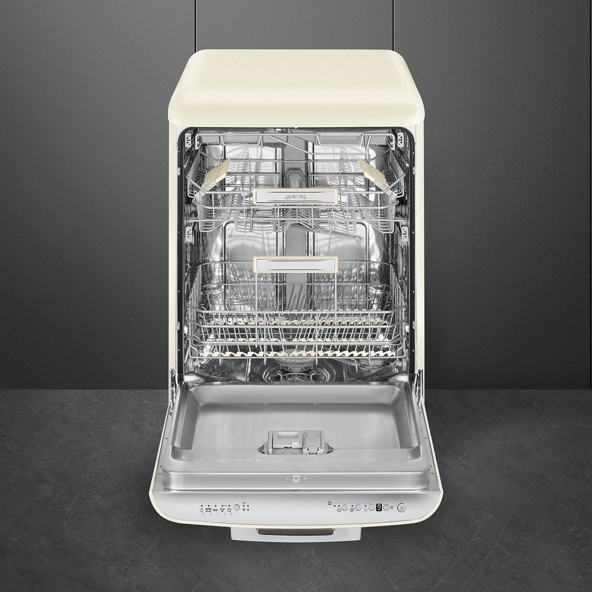 Máquina de Lavar Loiça Smeg Anni 50 LVFABCR3 Sistema de Lavagem Planetário, de 13 Talheres e de 60 cm - Creme Polido Creme-3