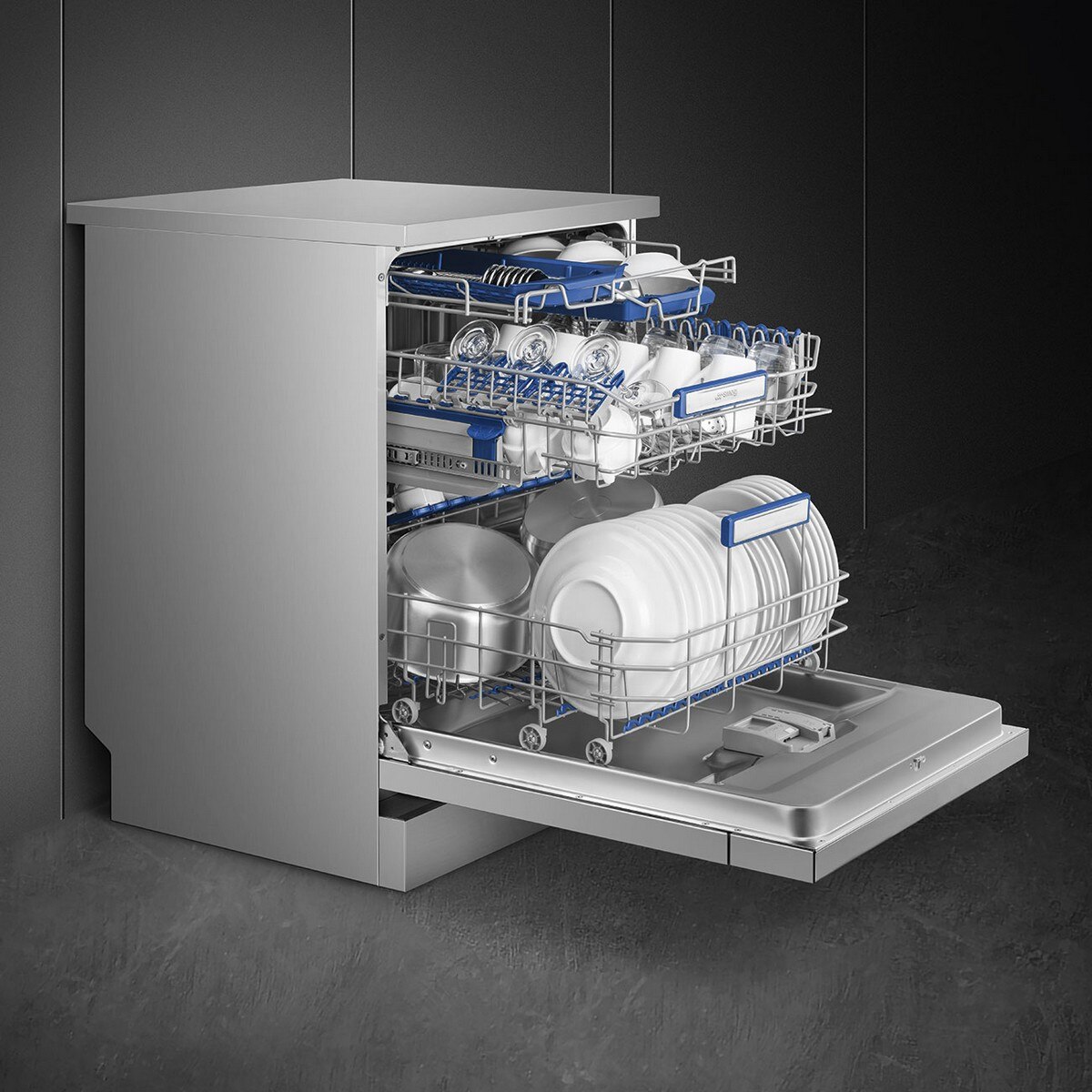 Máquina de Lavar Loiça Smeg Universal LVS344PM Sistema de Lavagem Planetário, de 14 Talheres e de 60 cm - Aço Inox Aço inoxidável-2