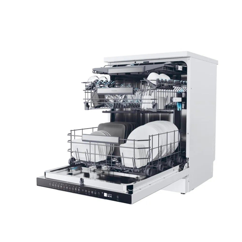 Máquina de Lavar Loiça Haier I-Pro Shine Série 7 XF 4A4M4PW de 14 Conjuntos, 3º Cesto e de 59,7 cm - Branco Branco-5