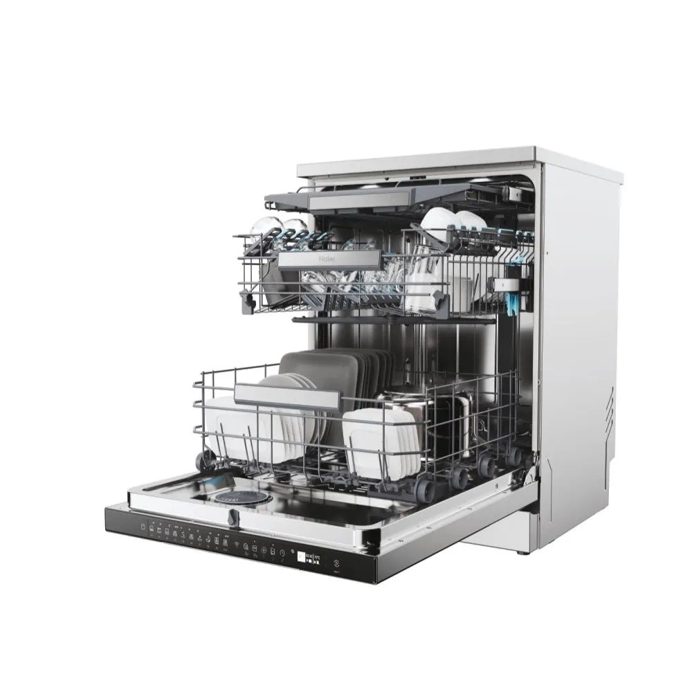 Máquina de Lavar Loiça Haier I-Pro Shine Série 5 XF 6B0M3PDX de 16 Conjuntos, 3º Cesto e de 59,7 cm - Inox Inox-5