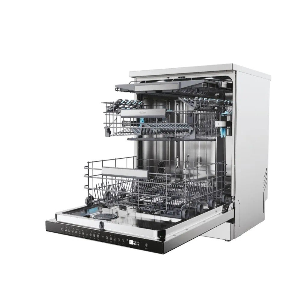 Máquina de Lavar Loiça Haier I-Pro Shine Série 5 XF 6B0M3PDX de 16 Conjuntos, 3º Cesto e de 59,7 cm - Inox Inox-6