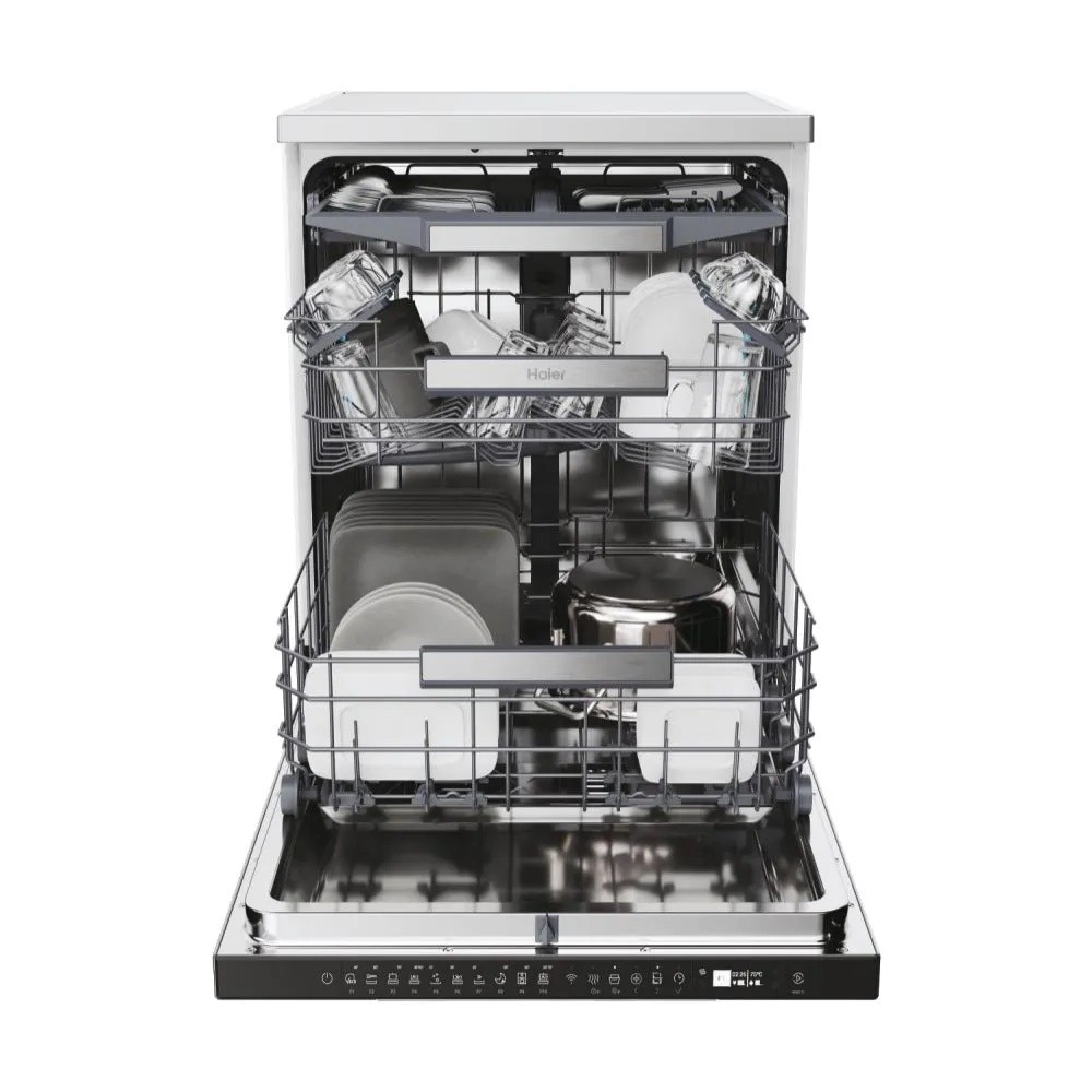 Máquina de Lavar Loiça Haier XF 6C2M1PX de 16 conjuntos, 60 cm e com Wifi I-Pro Shine - Inox Inox-3