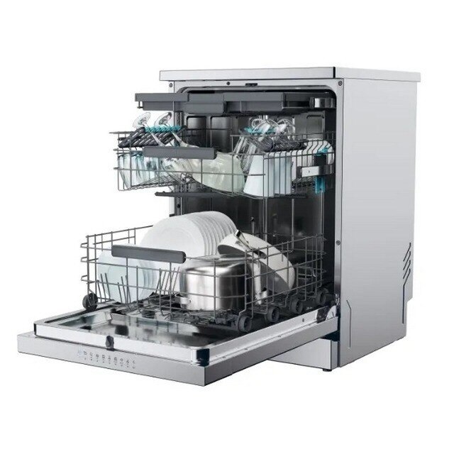 Máquina de Lavar Loiça Candy CF 6B4S1PX Rapidó, (Wi-Fi + BLE), 3º Cesto, de 16 Conjuntos e de 60 cm - Inox Inox-6