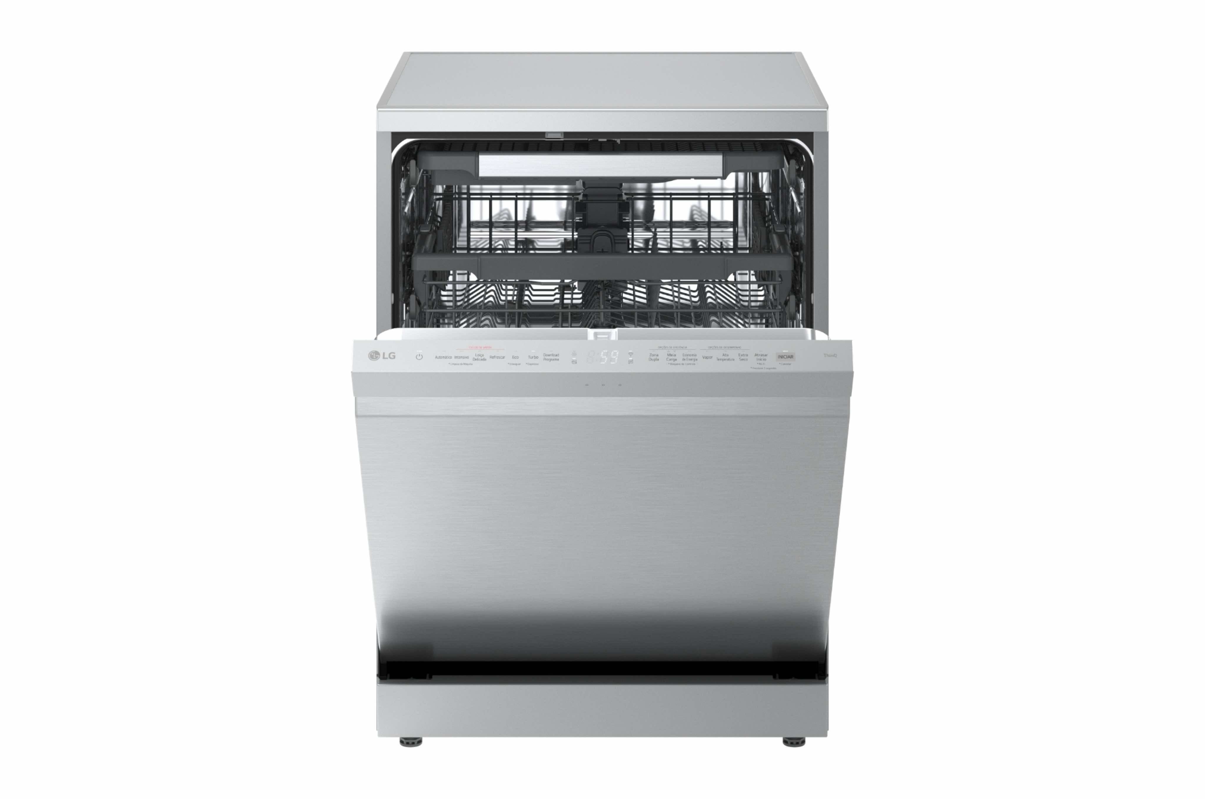 Máquina de Lavar Loiça LG DF375HVS de 14 conjuntos, 60 cm e com QuadWash Steam, Lavagem a Vapor e 3ª Bandeja - Prime Silver Silver-4