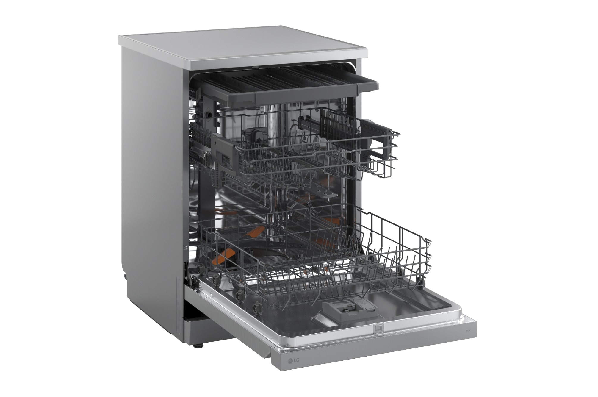 Máquina de Lavar Loiça LG DF273FVS de 14 conjuntos, 60 cm e com QuadWash, TrueSteam e EasyRack Plus e Terceira Bandeja - Silver Silver-8