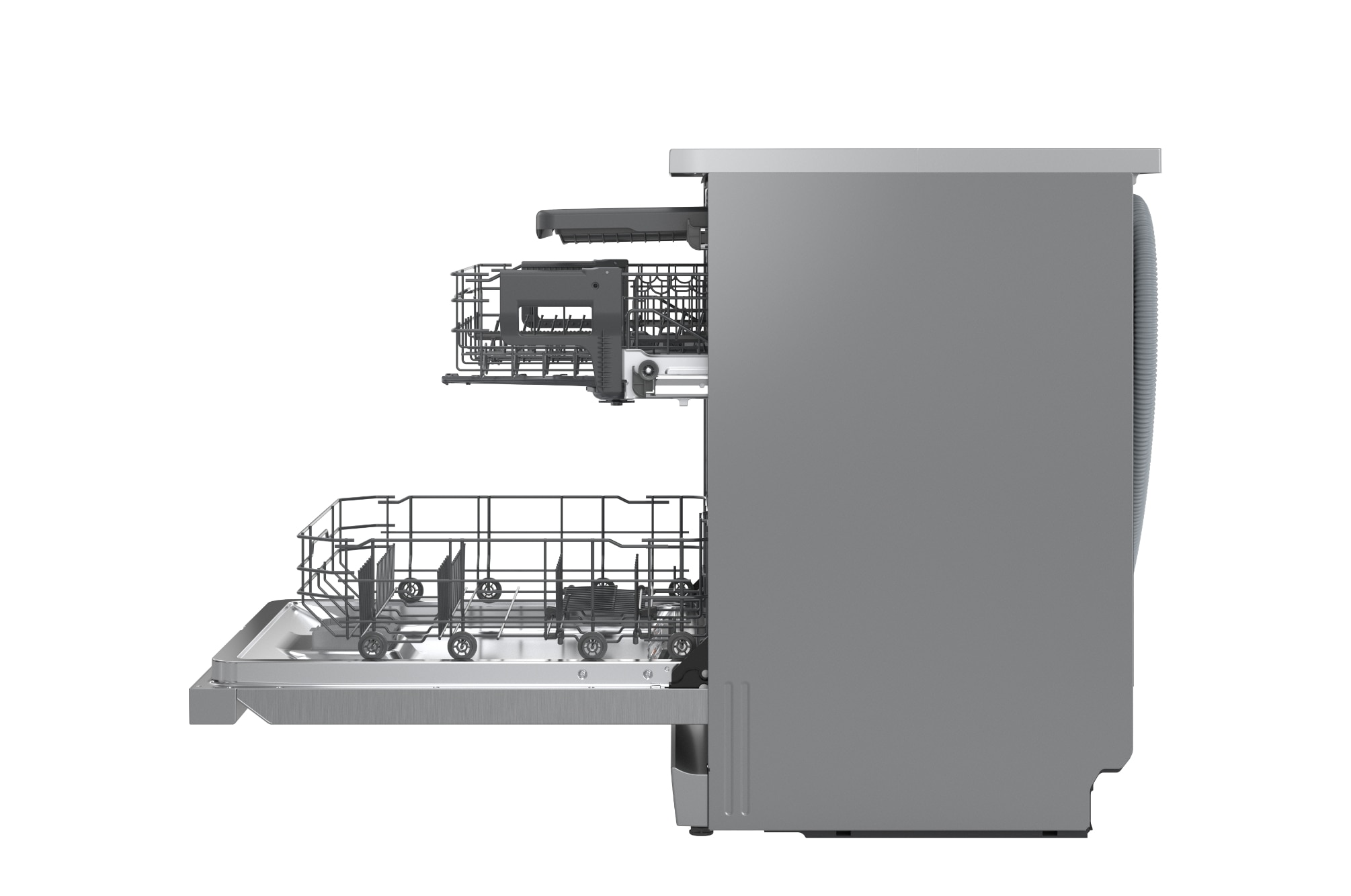 Máquina de Lavar Loiça LG DF273FVS de 14 conjuntos, 60 cm e com QuadWash, TrueSteam e EasyRack Plus e Terceira Bandeja - Silver Silver-10