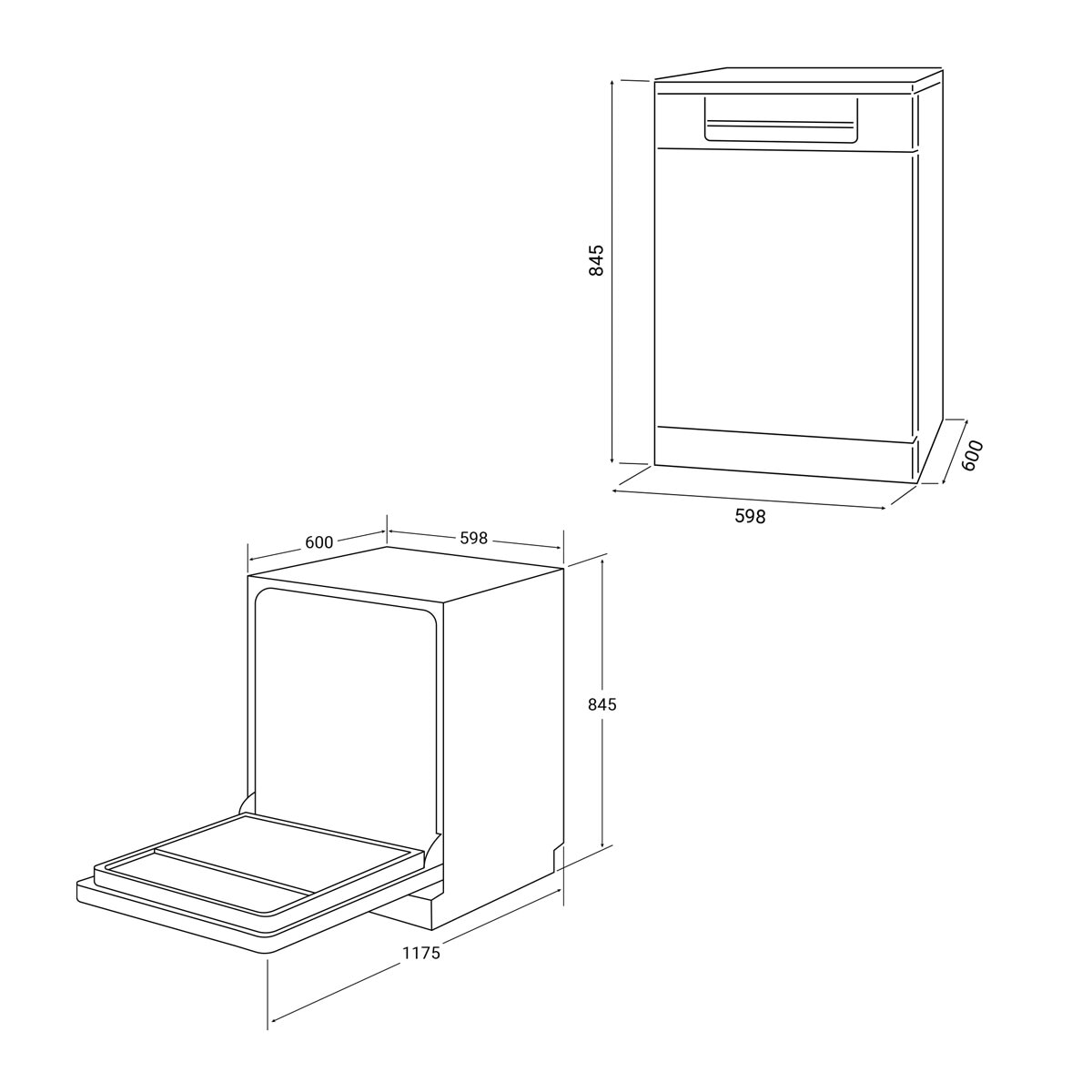 Máquina de Lavar Loiça Fagor 4LVF?636ADX Comfort, 3ª Bandeja, de 14 Conjuntos e 60 cm – Inox Inox-2