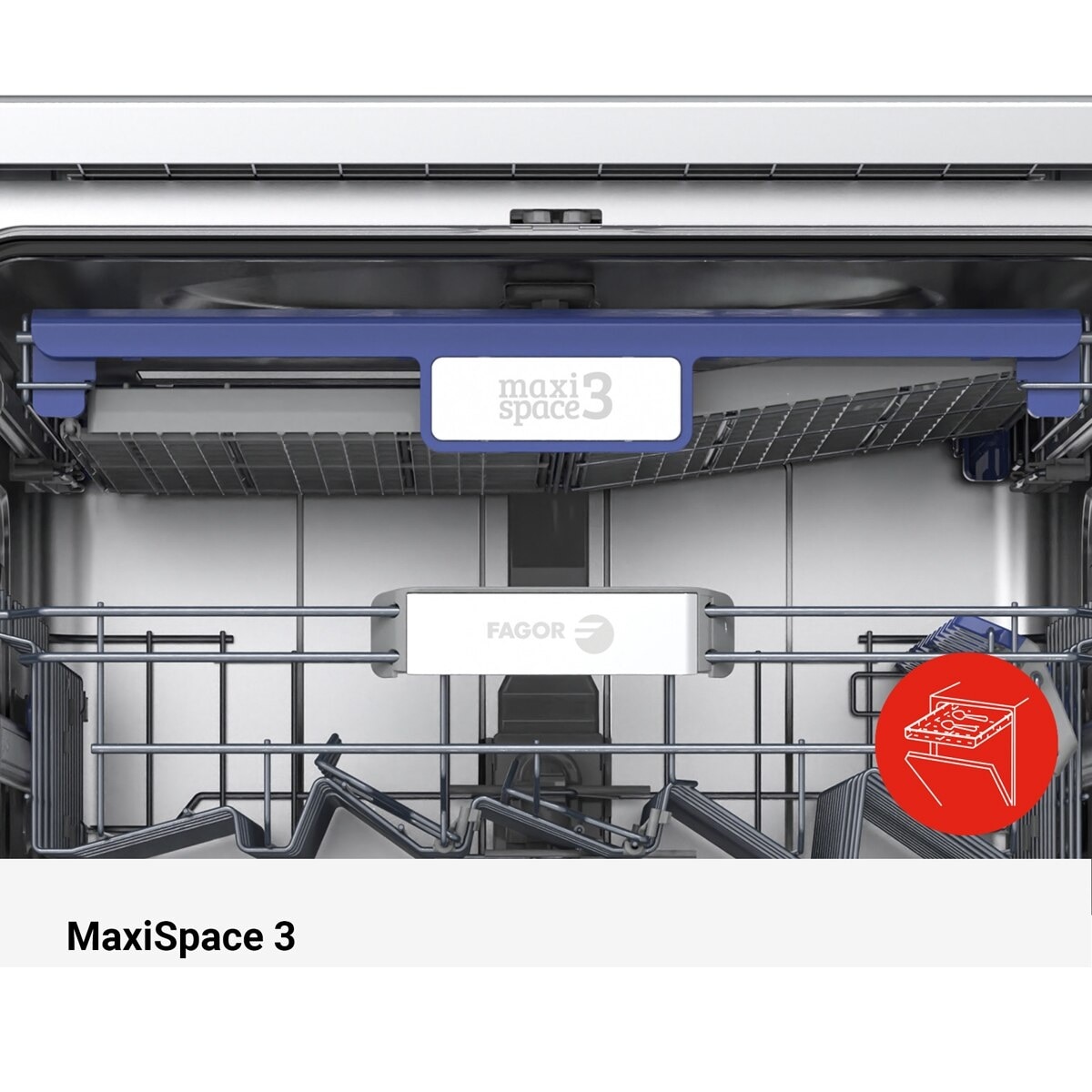 Máquina de Lavar Loiça Fagor 4LVF?636ADX Comfort, 3ª Bandeja, de 14 Conjuntos e 60 cm – Inox Inox-3