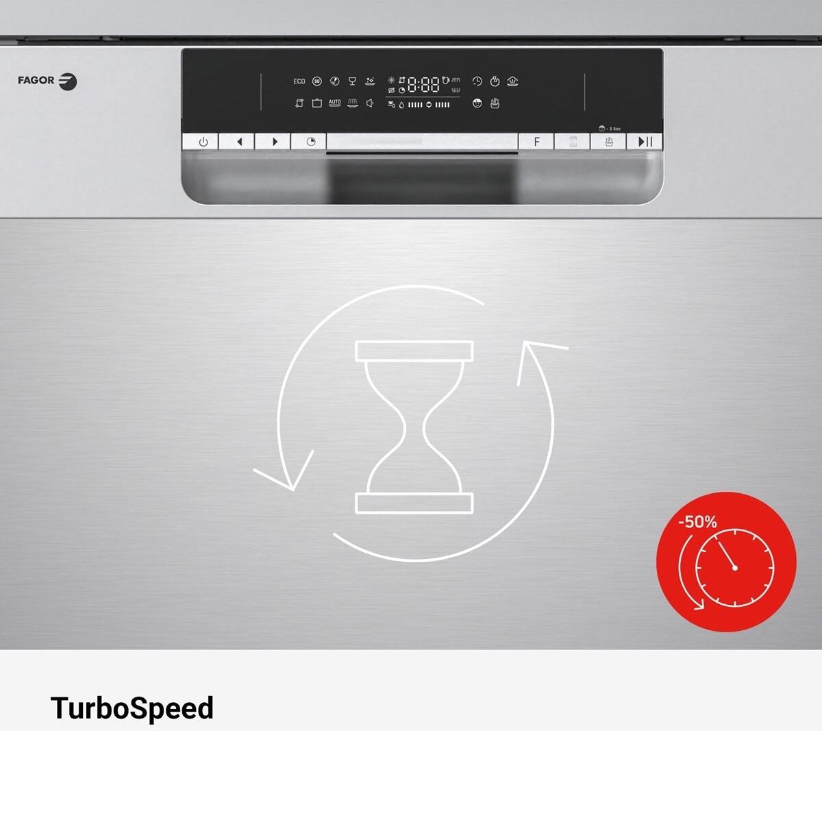 Máquina de Lavar Loiça Fagor 4LVF?636ADX Comfort, 3ª Bandeja, de 14 Conjuntos e 60 cm – Inox Inox-5
