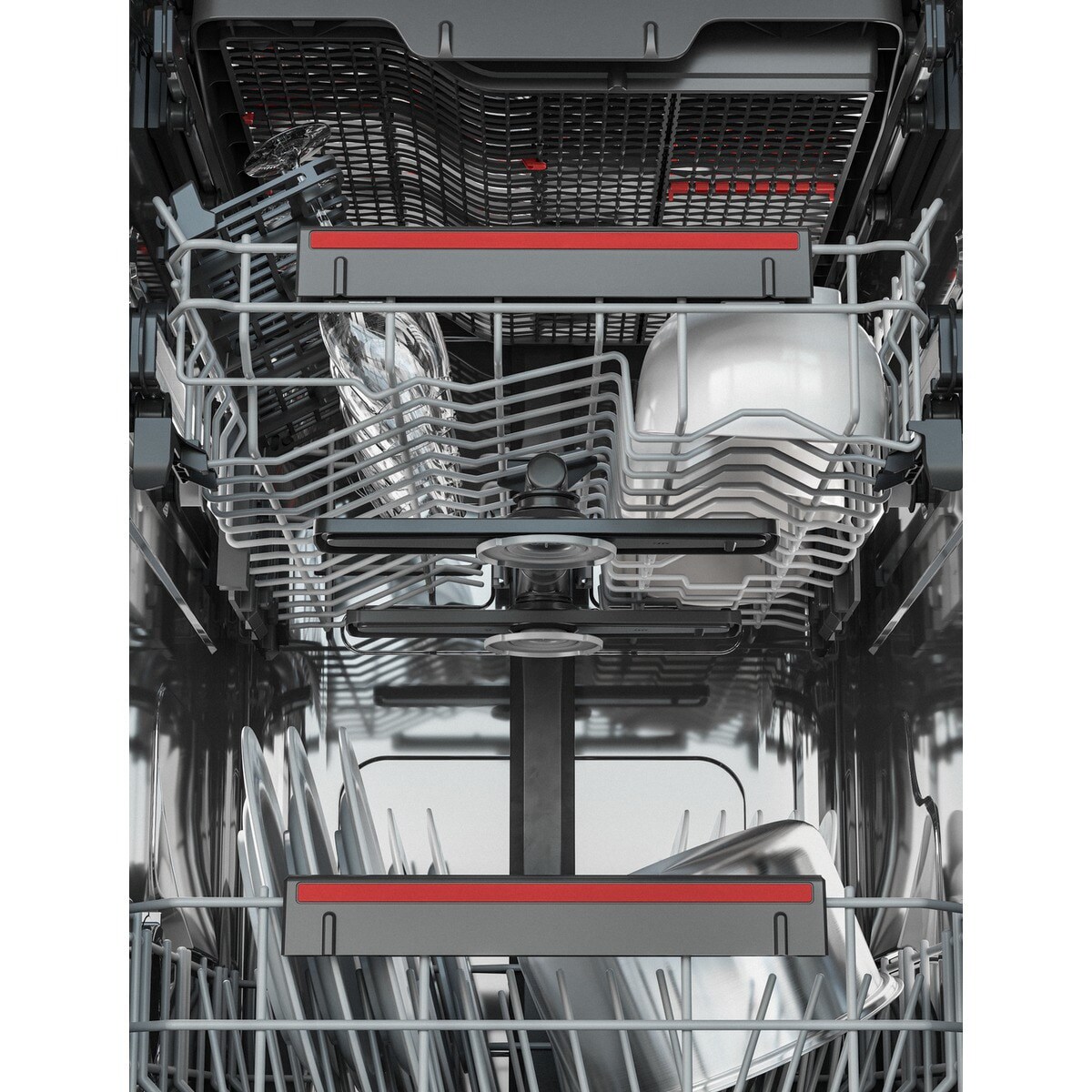 Máquina de Lavar Loiça Encastrável AEG FSE73507P 3.ª Bandeja, de 10 Conjuntos e de 45 cm Aço inoxidável-2