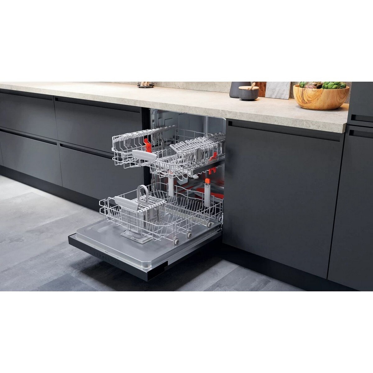 Máquina de Lavar Loiça Encastrável HotPoint HBC 3C41 W para 14 Talheres e de 59,8 cm - Inox Inox-3