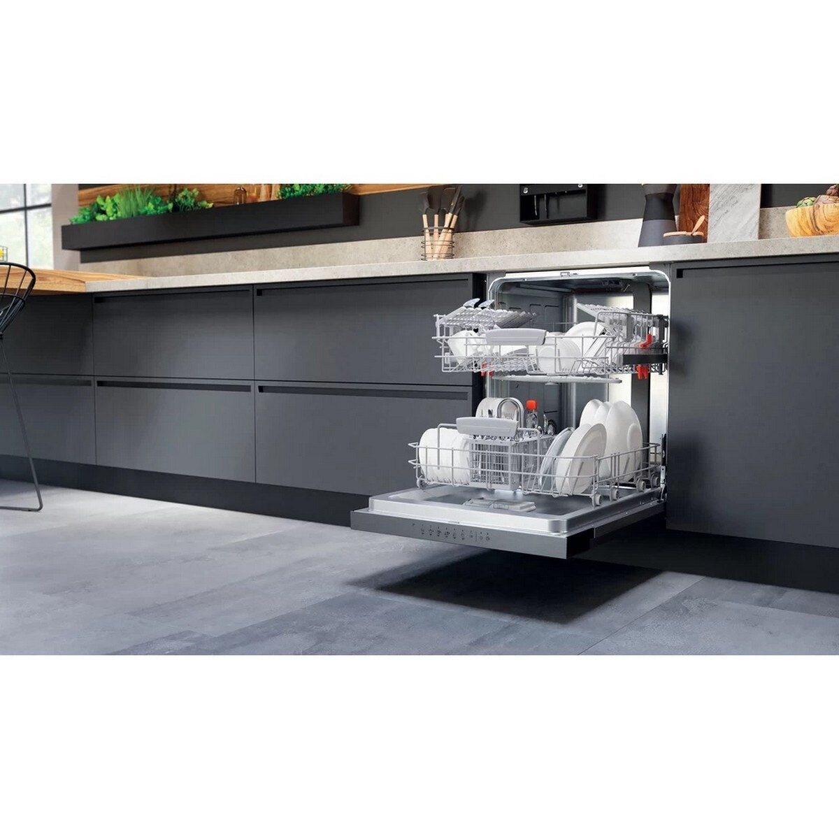Máquina de Lavar Loiça Encastrável HotPoint HBC 3C41 W para 14 Talheres e de 59,8 cm - Inox Inox-4