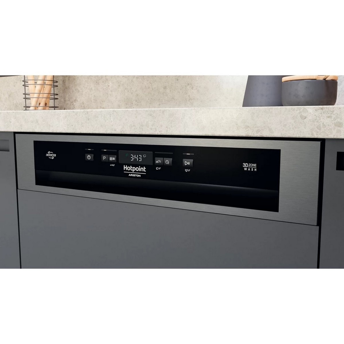 Máquina de Lavar Loiça Encastrável HotPoint HBC 3C41 W para 14 Talheres e de 59,8 cm - Inox Inox-5