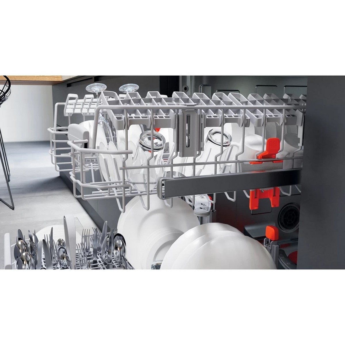 Máquina de Lavar Loiça Encastrável HotPoint HBC 3C41 W para 14 Talheres e de 59,8 cm - Inox Inox-6