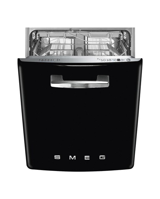 Imagem 0 de Máquina de Lavar Loiça Sob Bancada Smeg Anni 50 STFABBL3 Sistema de Lavagem Planetário, de 13 Talheres e de 60 cm - Preto Polido