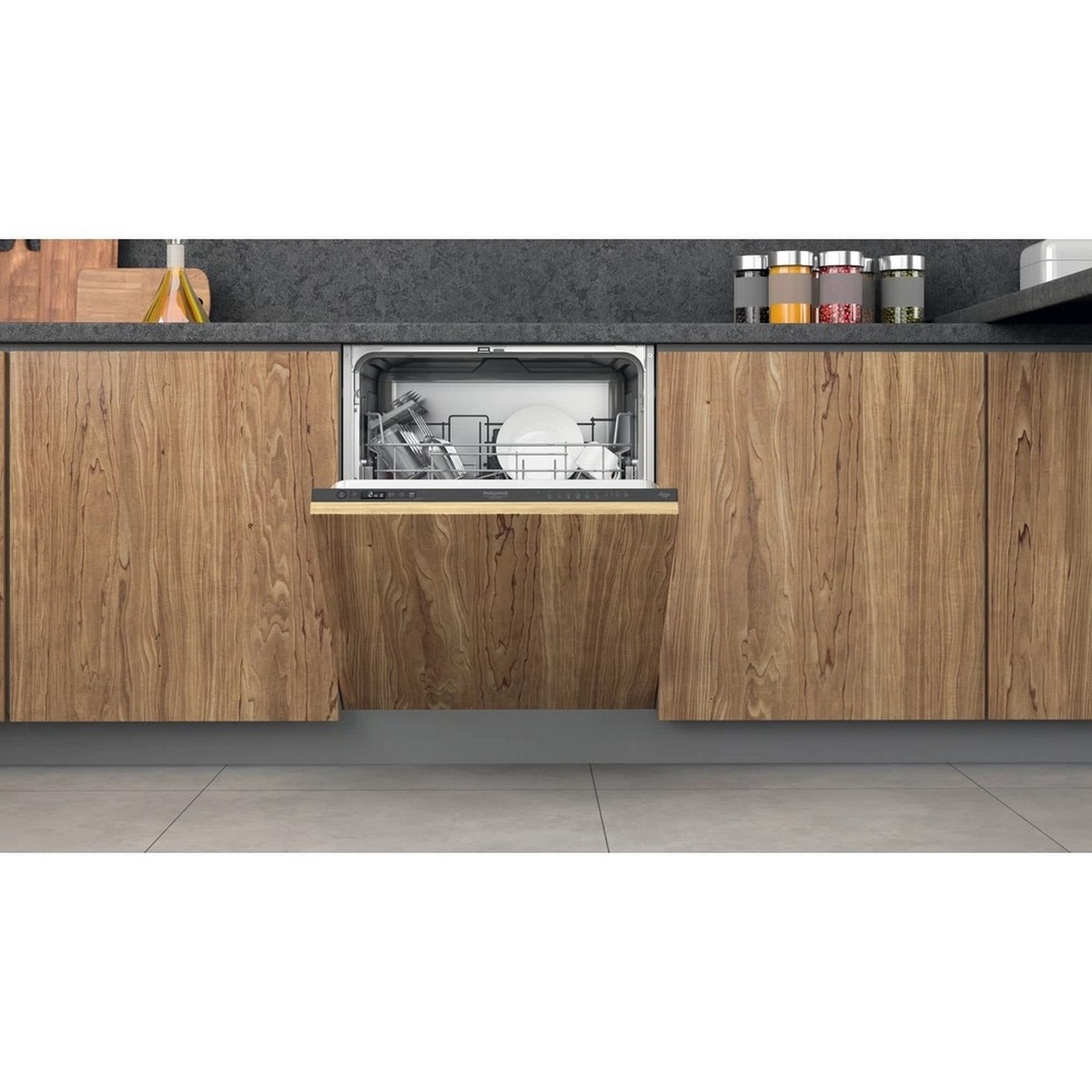 Máquina de Lavar Loiça Encastrável Hotpoint H2I HD526 A de 14 Conjuntos e 60 cm - Painel Preto Preto-3